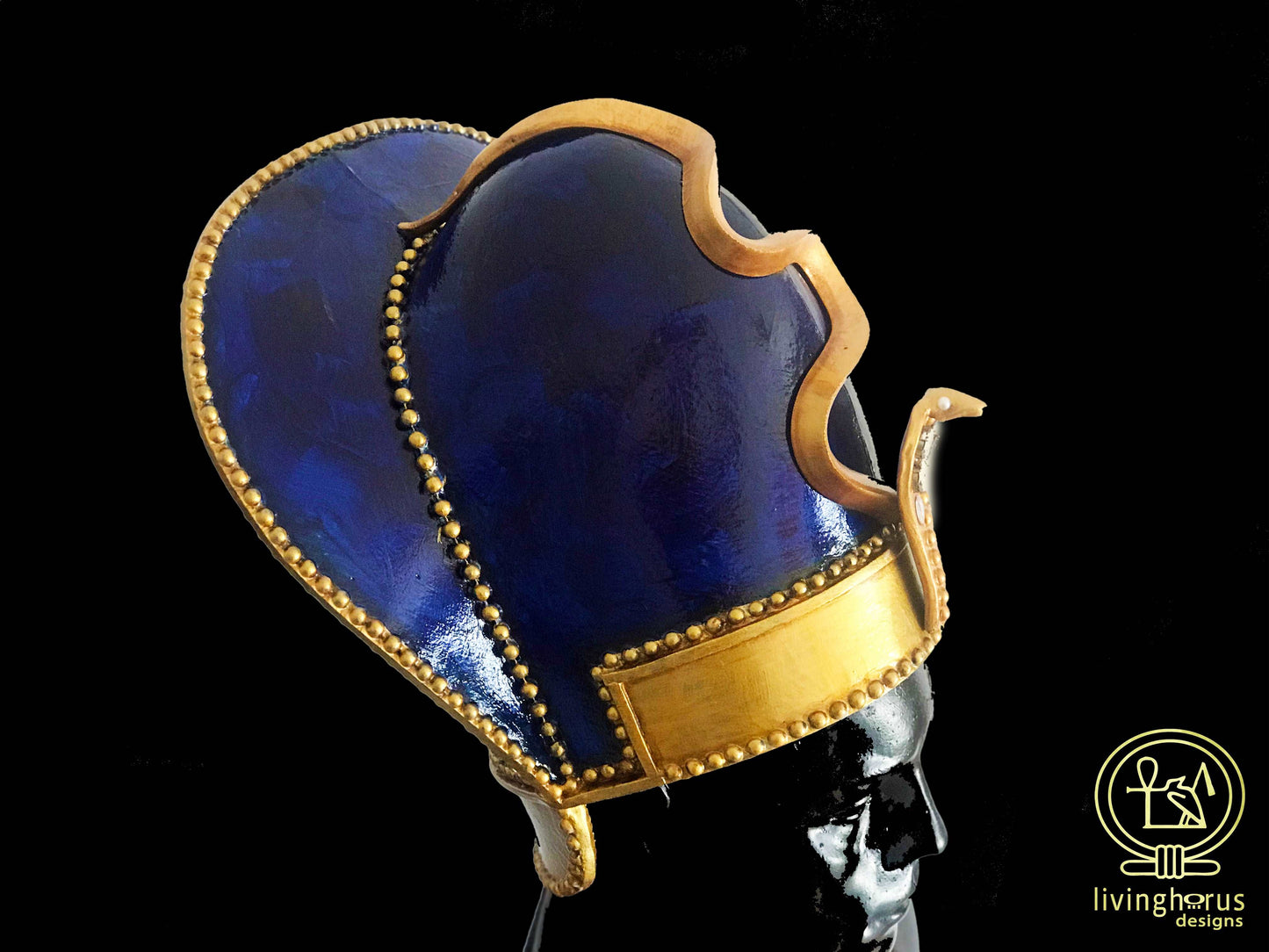 Ancient Egyptian Khepresh Crown, Pharaoh Blue War Crown