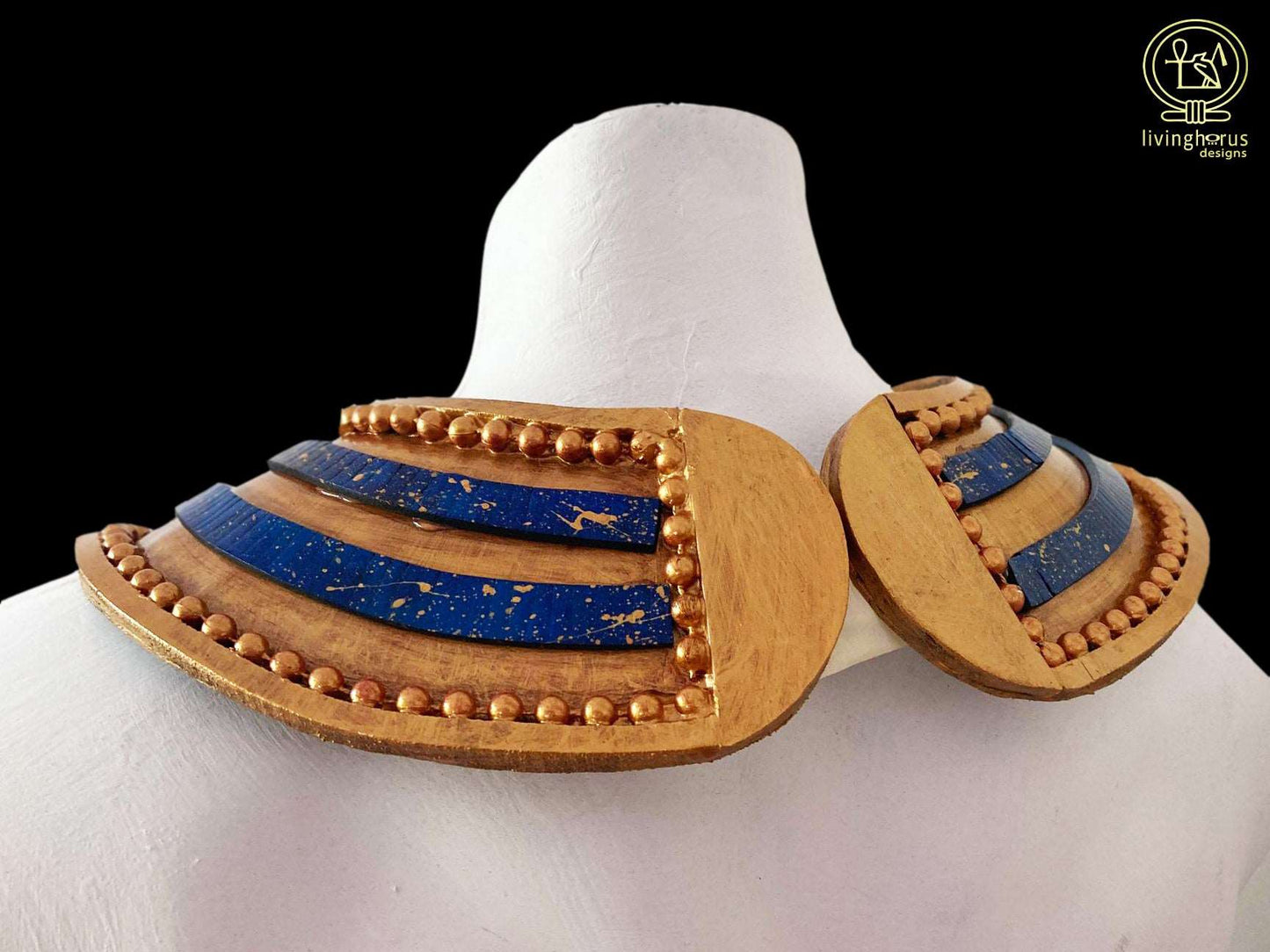 Ancient Egyptian Tutankhamun Usekh Collar - Faux Lapis-Lazuli - King Tut