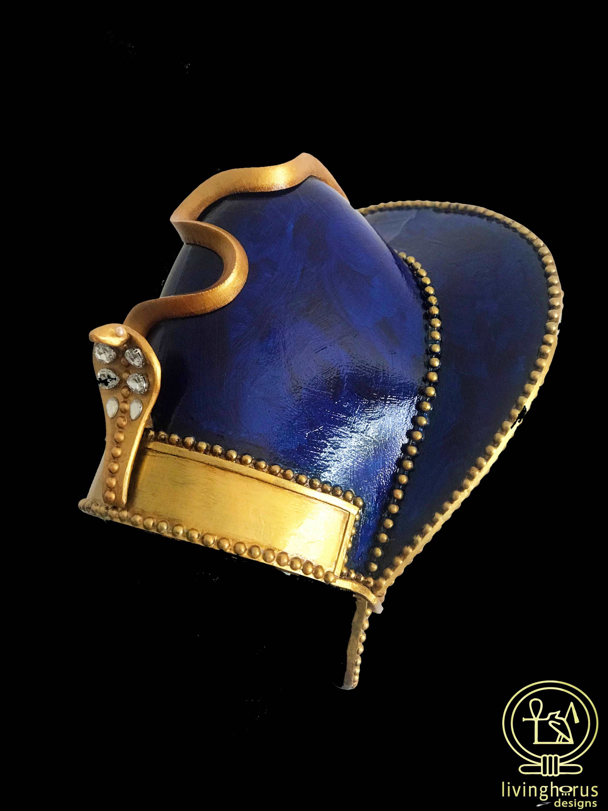 Ancient Egyptian Khepresh Crown, Pharaoh Blue War Crown