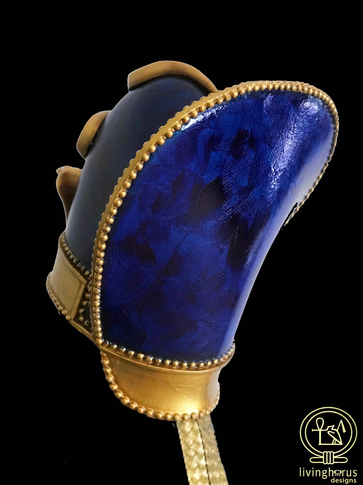 Ancient Egyptian Khepresh Crown, Pharaoh Blue War Crown