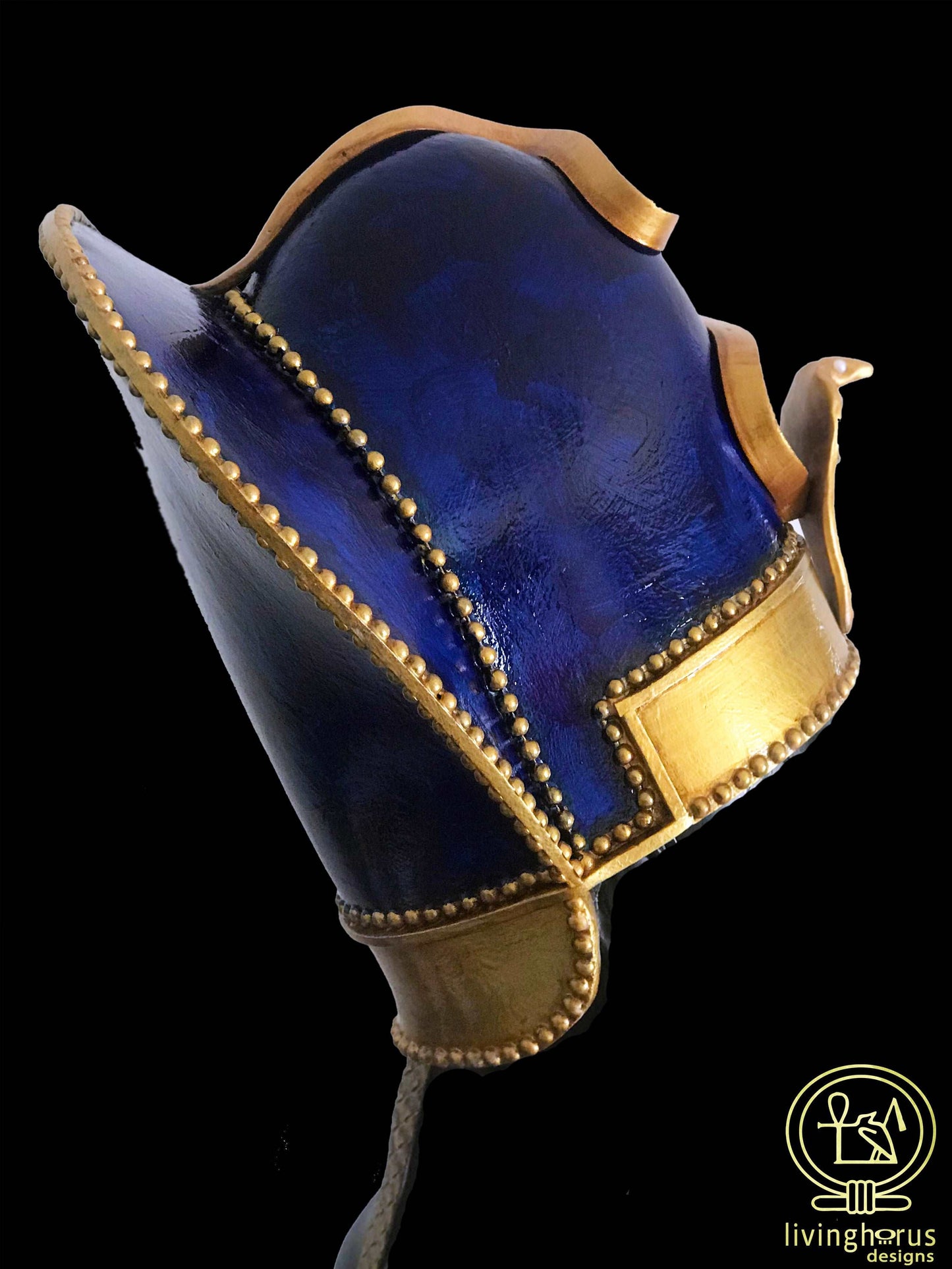 Ancient Egyptian Khepresh Crown, Pharaoh Blue War Crown