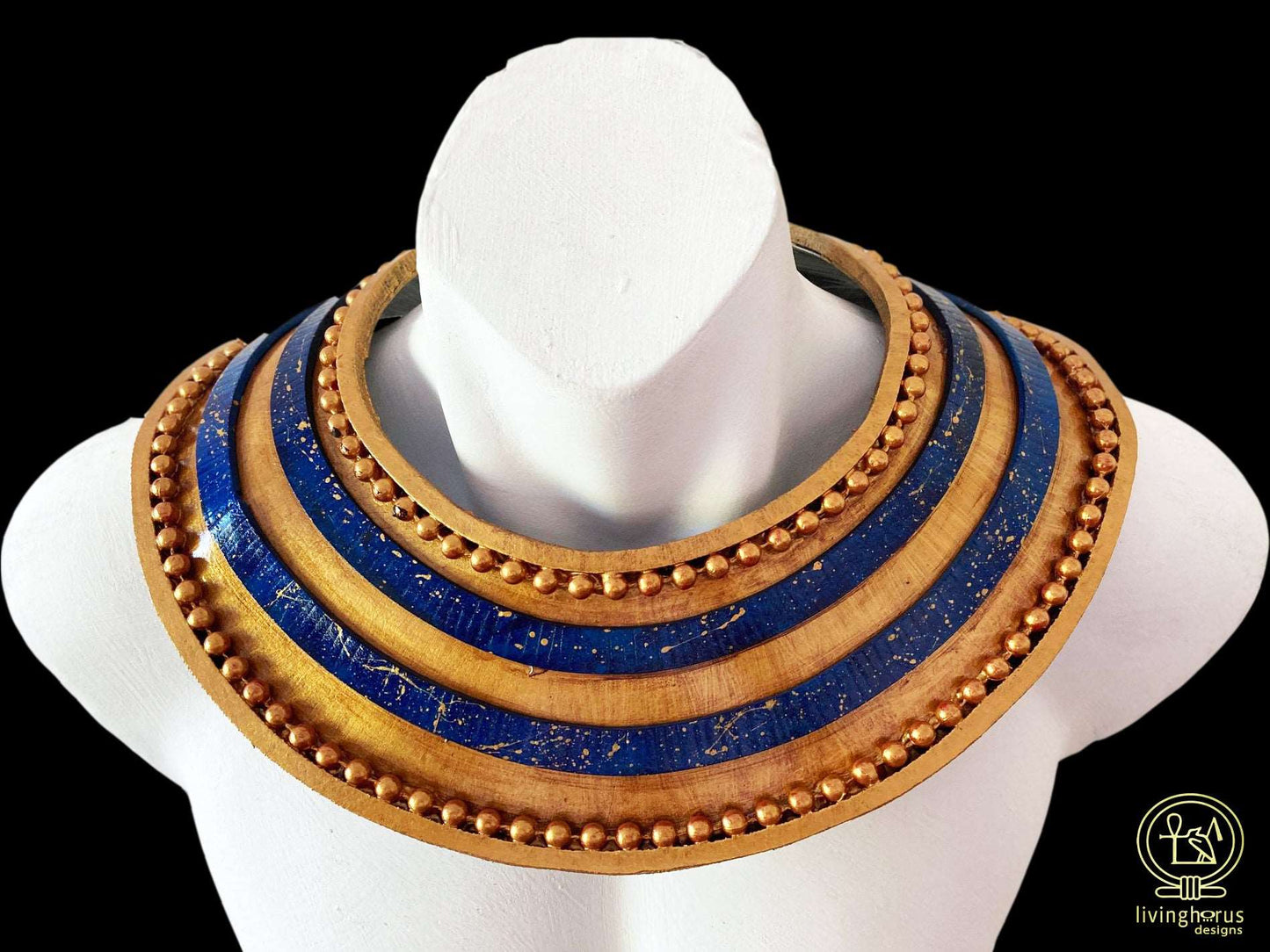 Ancient Egyptian Tutankhamun Usekh Collar - Faux Lapis-Lazuli - King Tut
