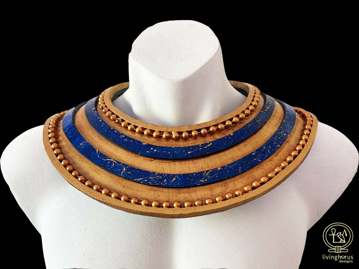 Ancient Egyptian Tutankhamun Usekh Collar - Faux Lapis-Lazuli - King Tut