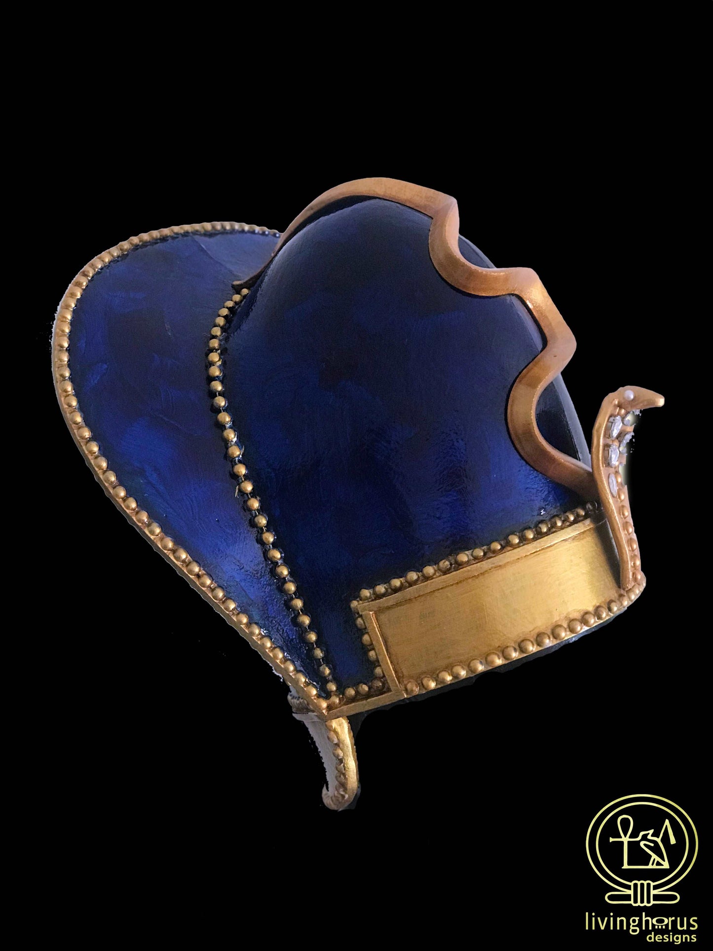 Ancient Egyptian Khepresh Crown, Pharaoh Blue War Crown