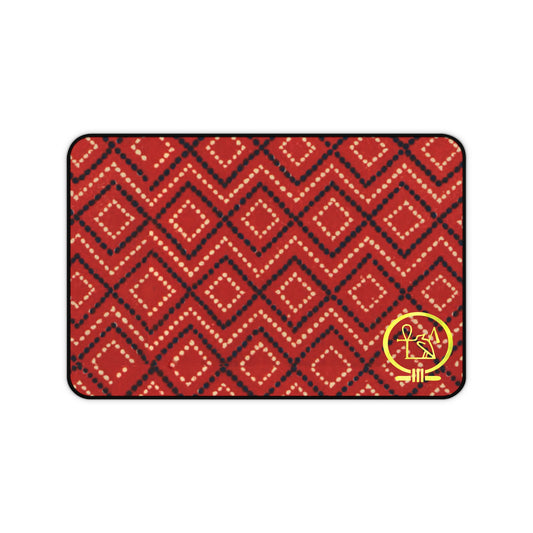 Kemetic Terracotta Pattern Desk Mat
