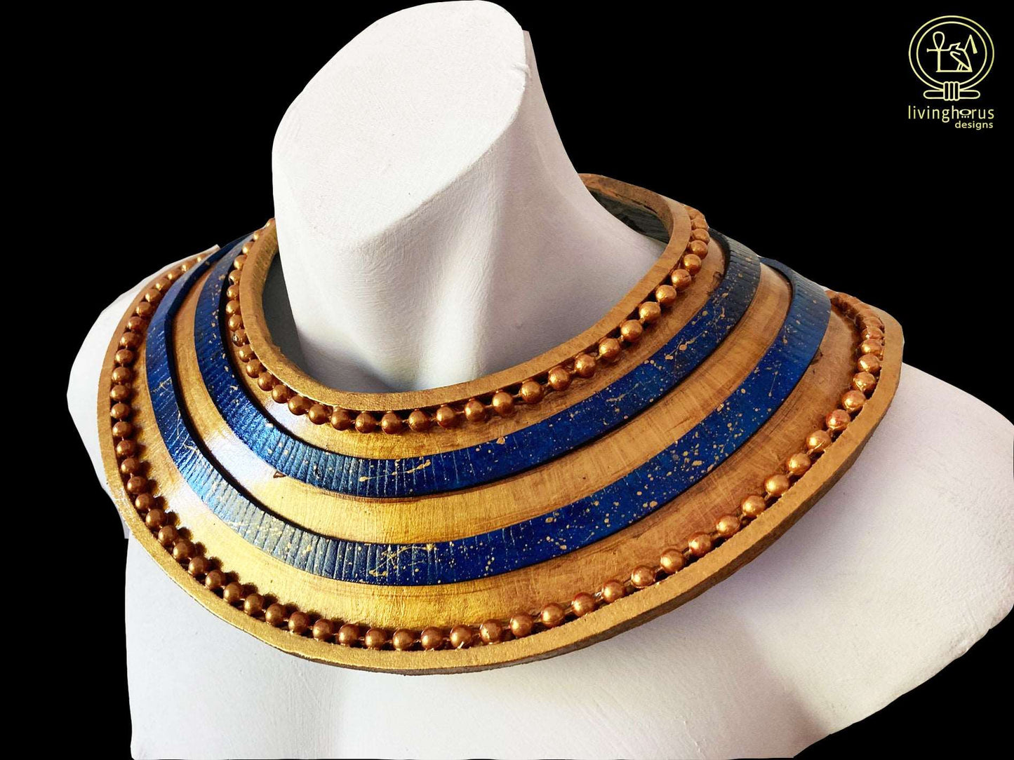 Ancient Egyptian Tutankhamun Usekh Collar - Faux Lapis-Lazuli - King Tut