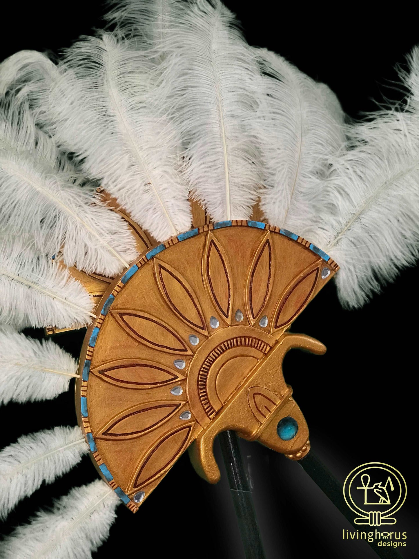 Ancient Egyptian Ostrich Feather Fans (Set of 2)