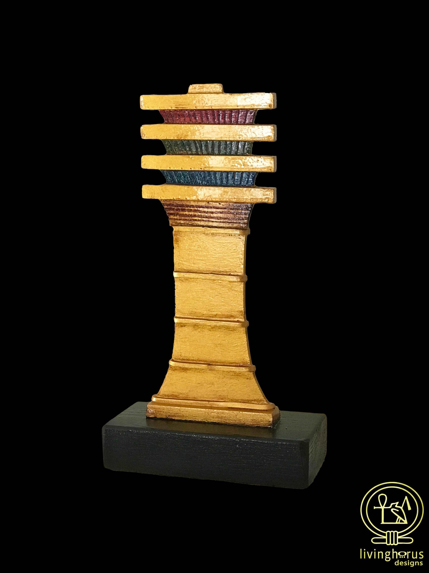 Egyptian Djed Pillar Ritual Item, Osiris Statue