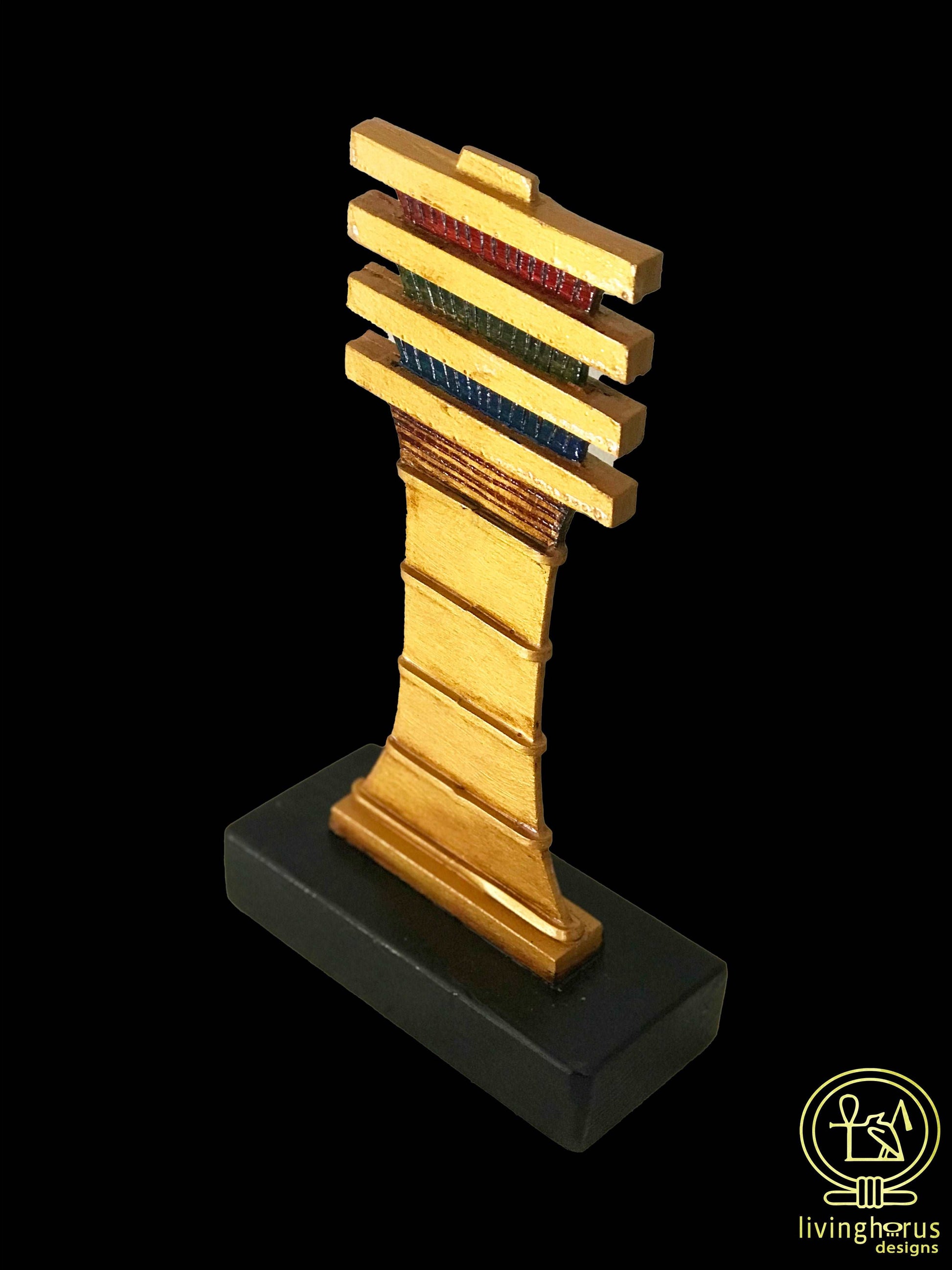 Egyptian Djed Pillar Ritual Item, Osiris Statue