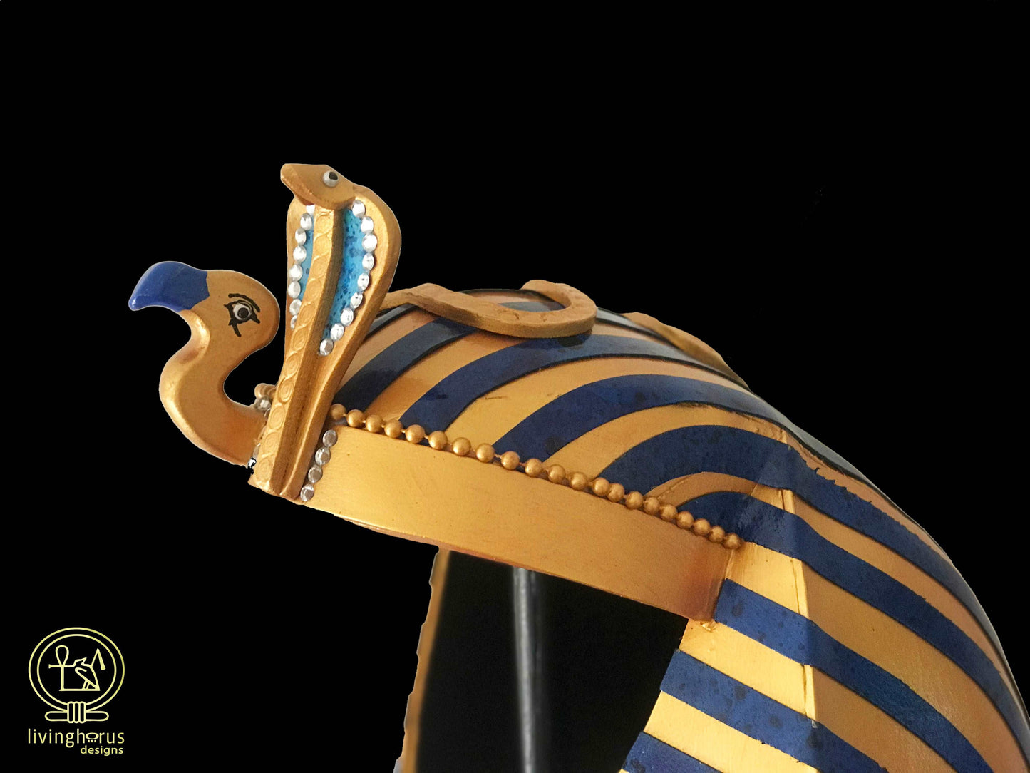 Ancient Egyptian Pharaoh Tutankhamun Crown, Nemes Crown.