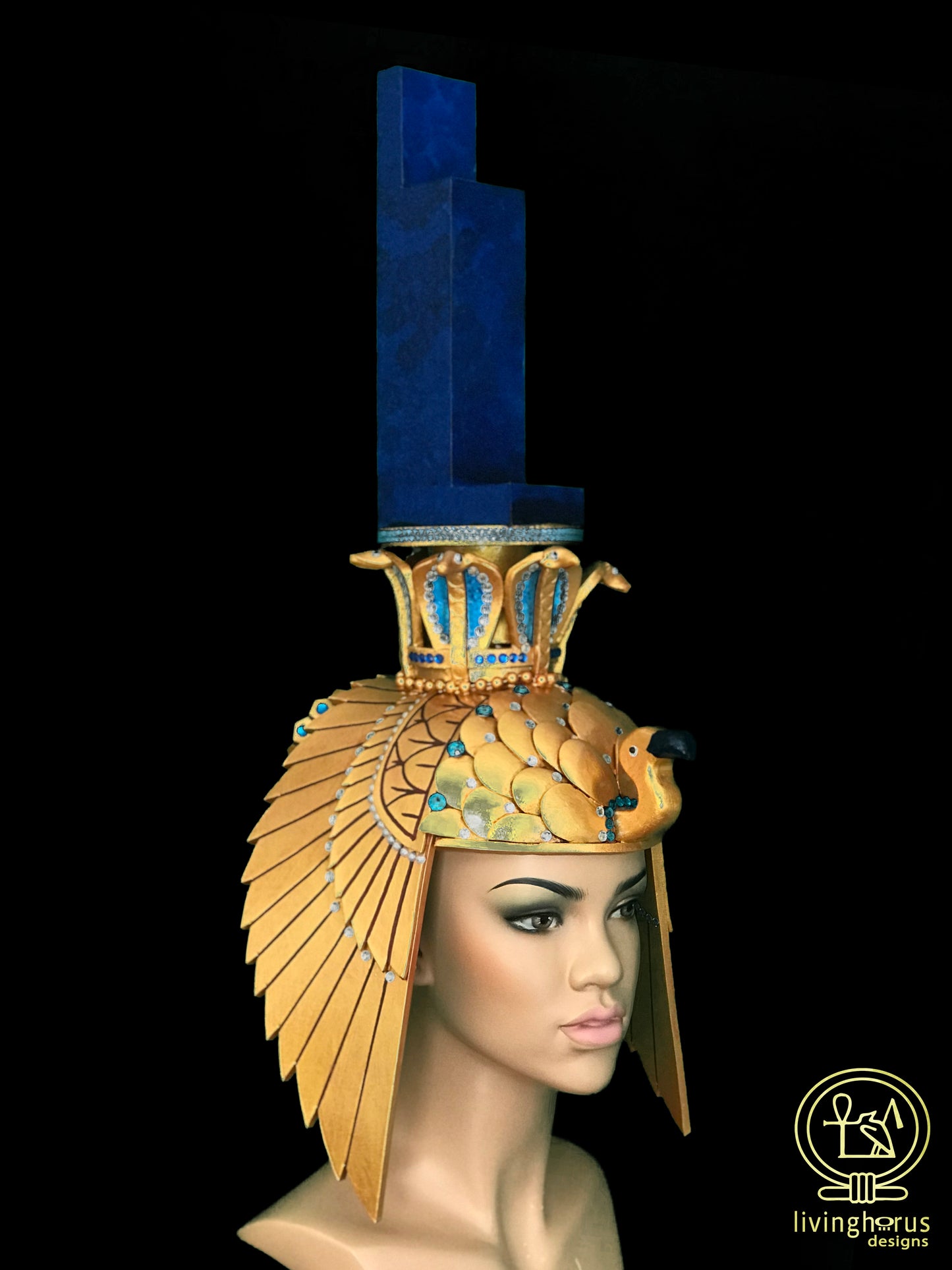 Vulture Headdress of the ancient Egyptian Goddess Isis, Crown of Aset.