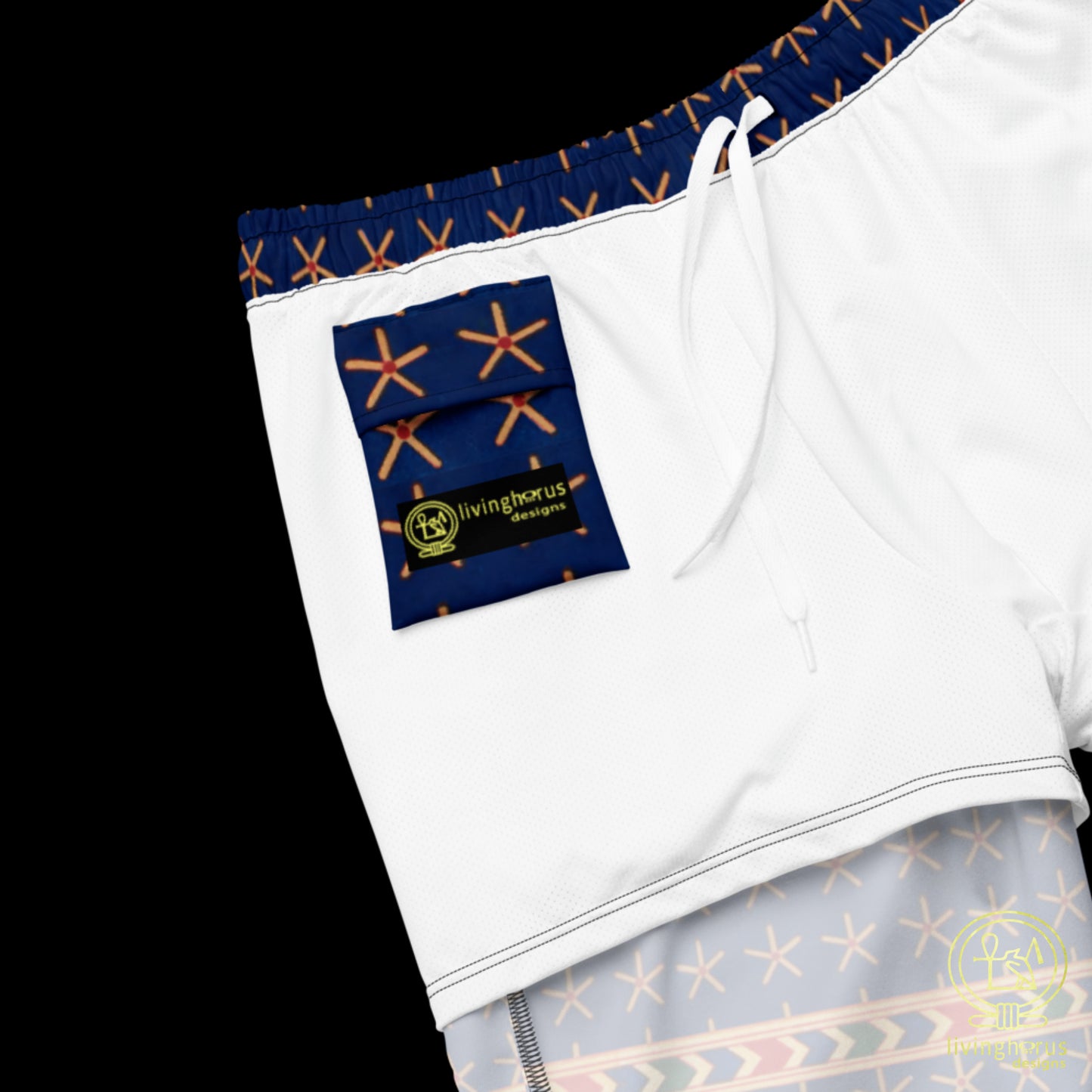 Egyptian Starry Sky Blue Swim Trunks, Swimmers, Bathers, Board Shorts