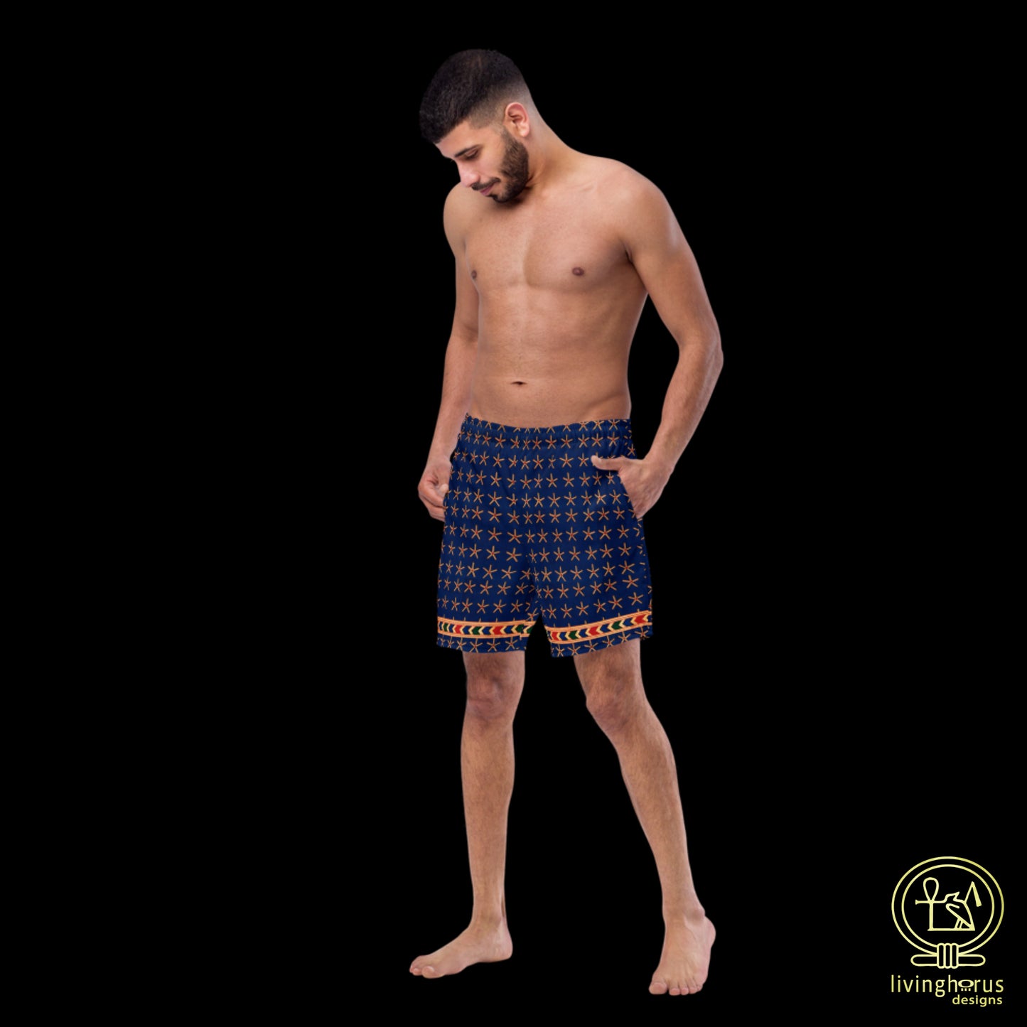 Egyptian Starry Sky Blue Swim Trunks, Swimmers, Bathers, Board Shorts