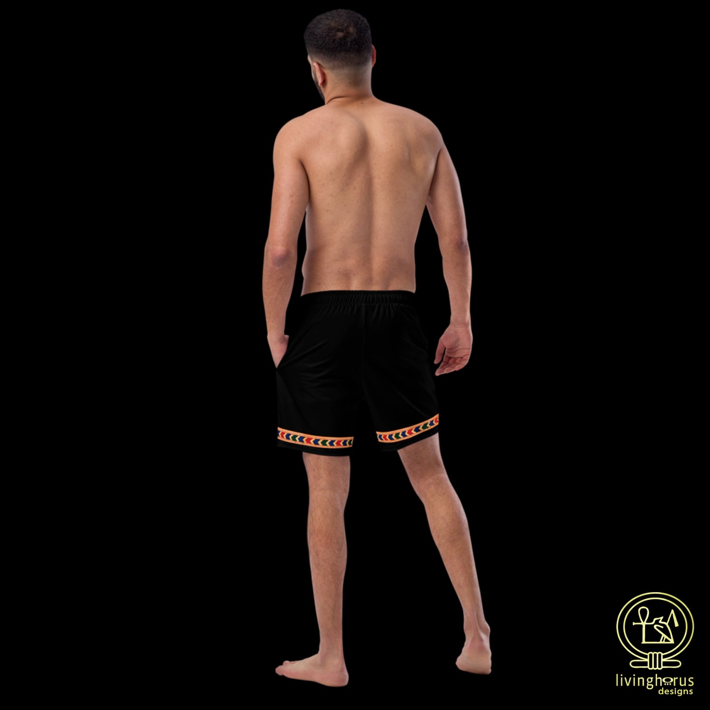 Egyptian Eye of Horus Swim Trunks - Black