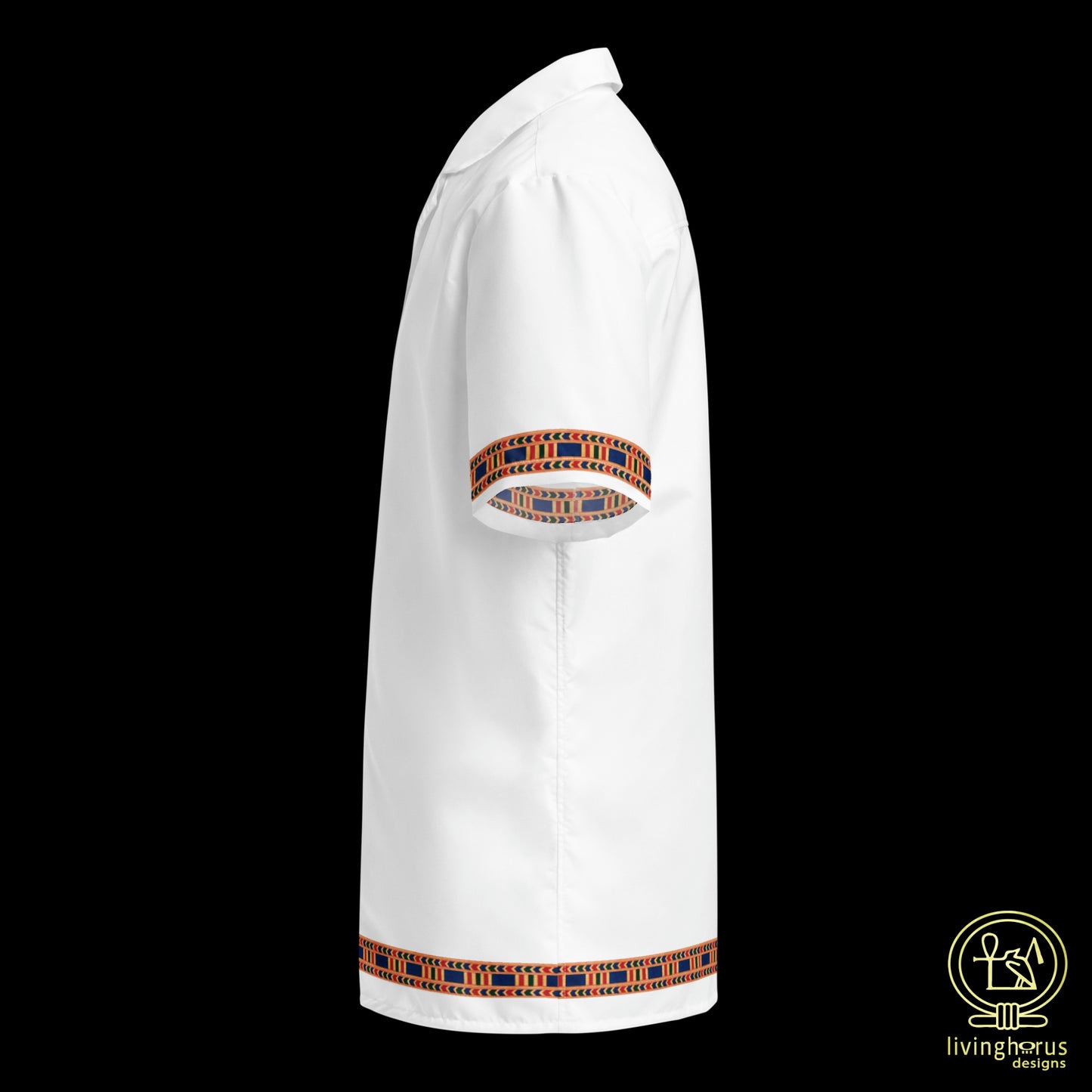 Egyptian Papyrus Column Hawaiian Shirt - White