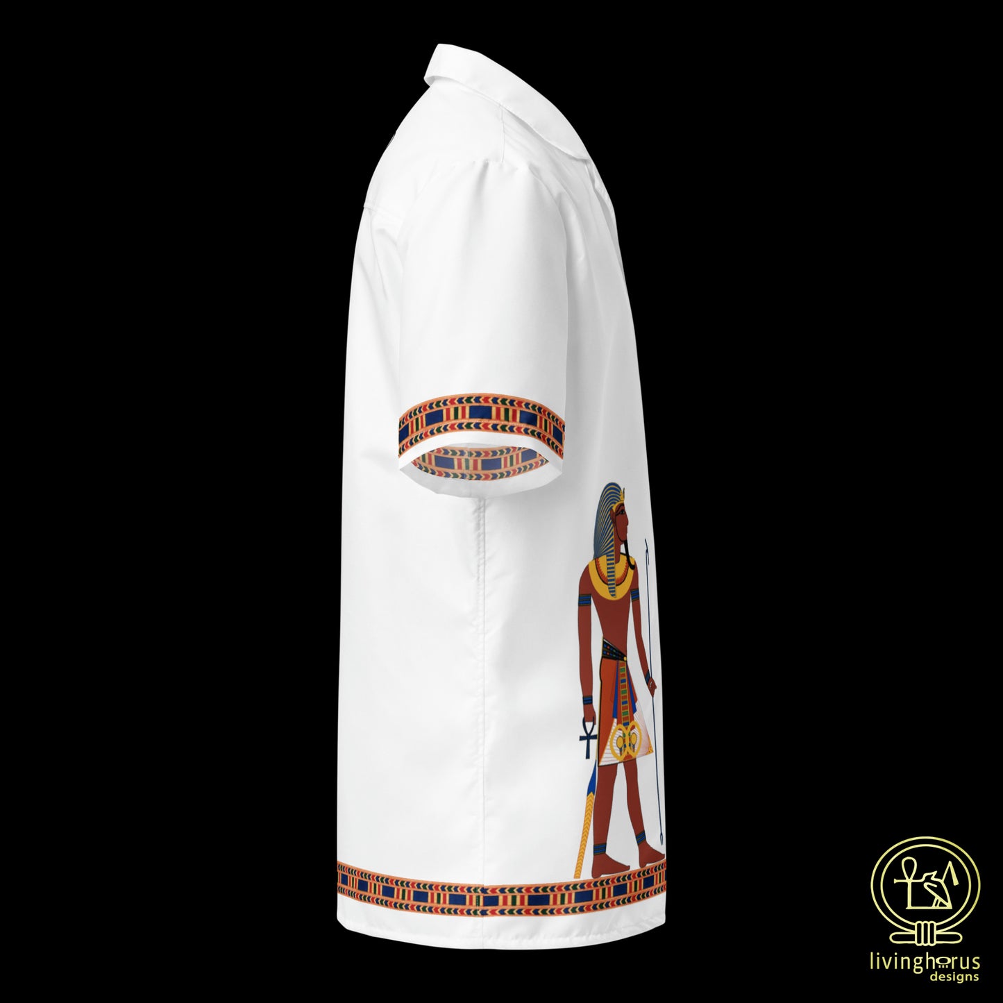 Egyptian Pharaoh Hawaiian Shirt - White