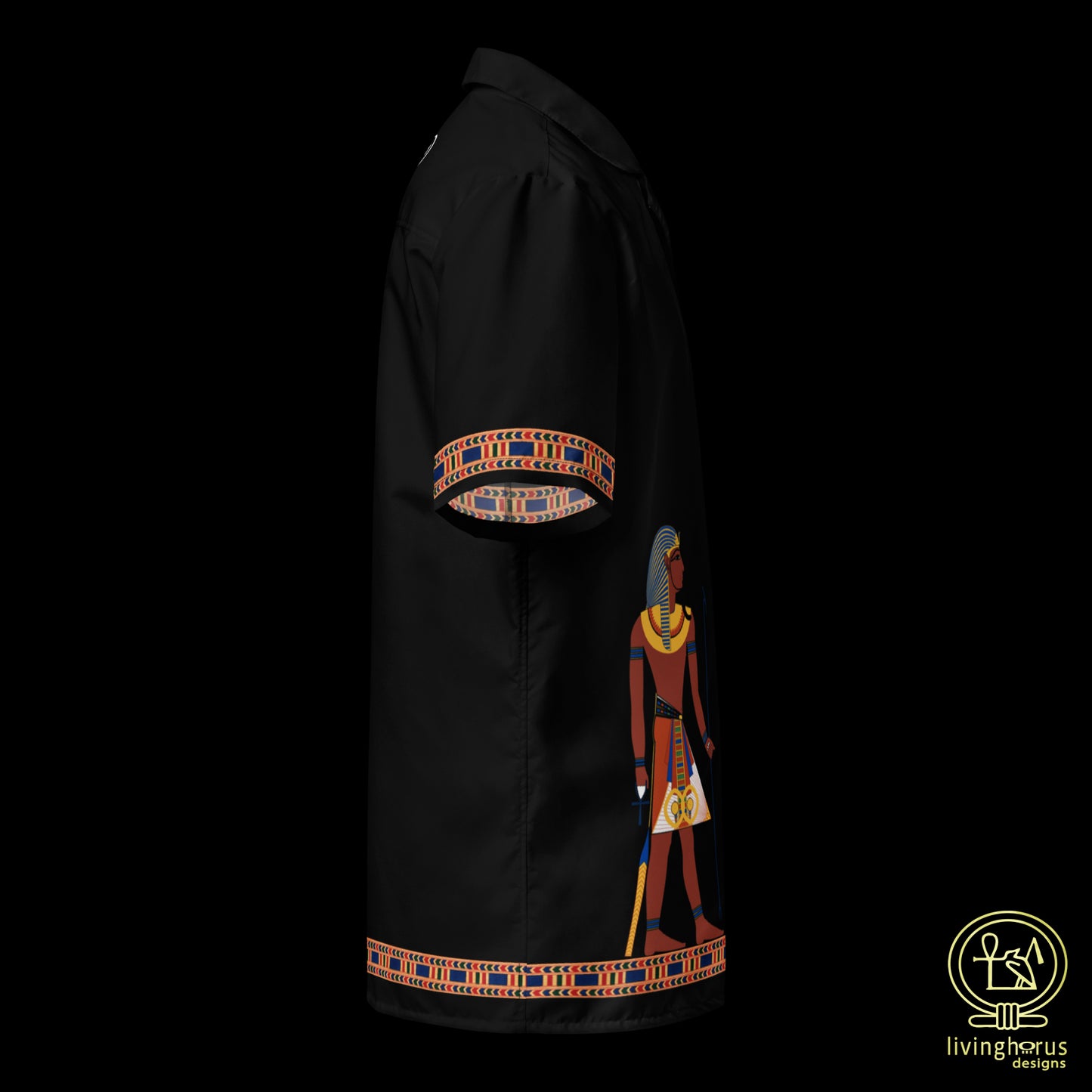 Egyptian Pharaoh Hawaiian Shirt - Black