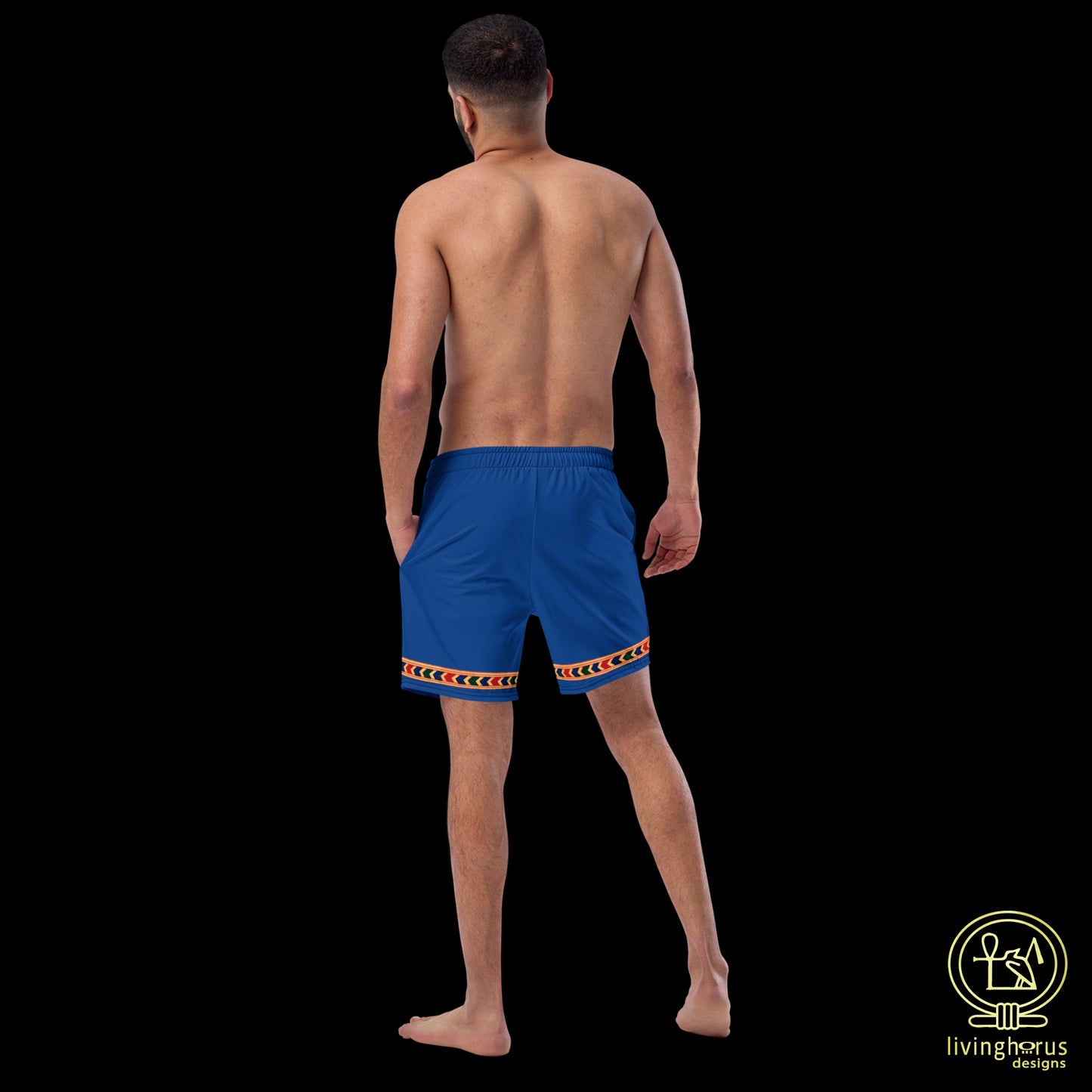 Egyptian Eye of Horus Swim Trunks - Lapis