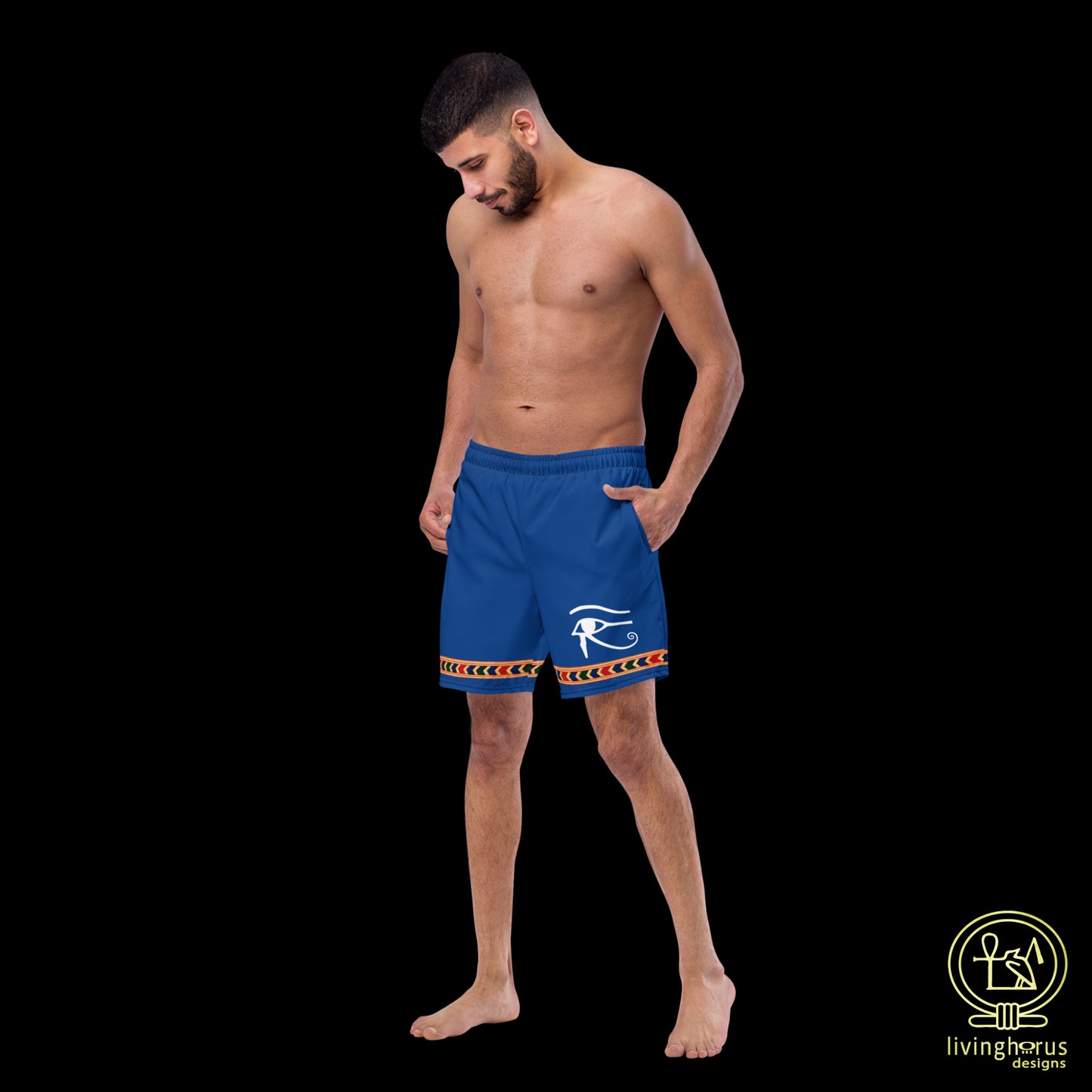Egyptian Eye of Horus Swim Trunks - Lapis