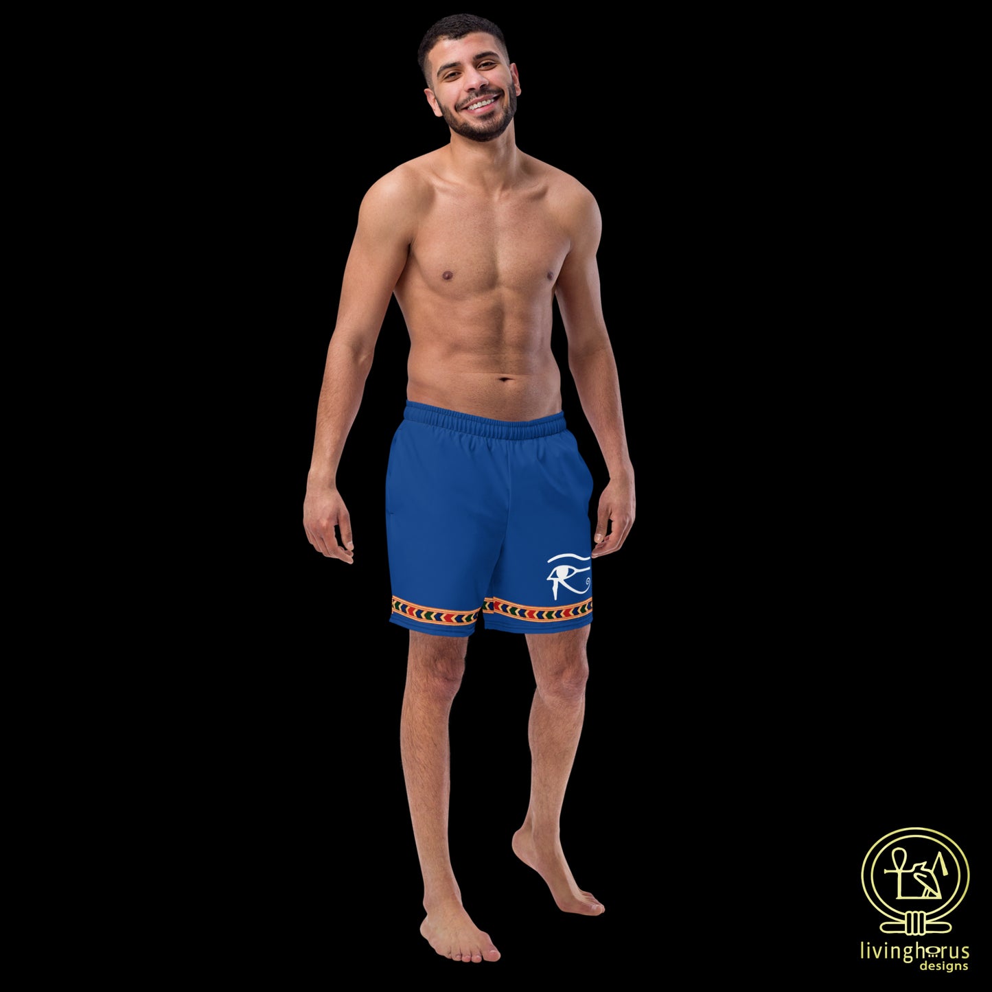 Egyptian Eye of Horus Swim Trunks - Lapis