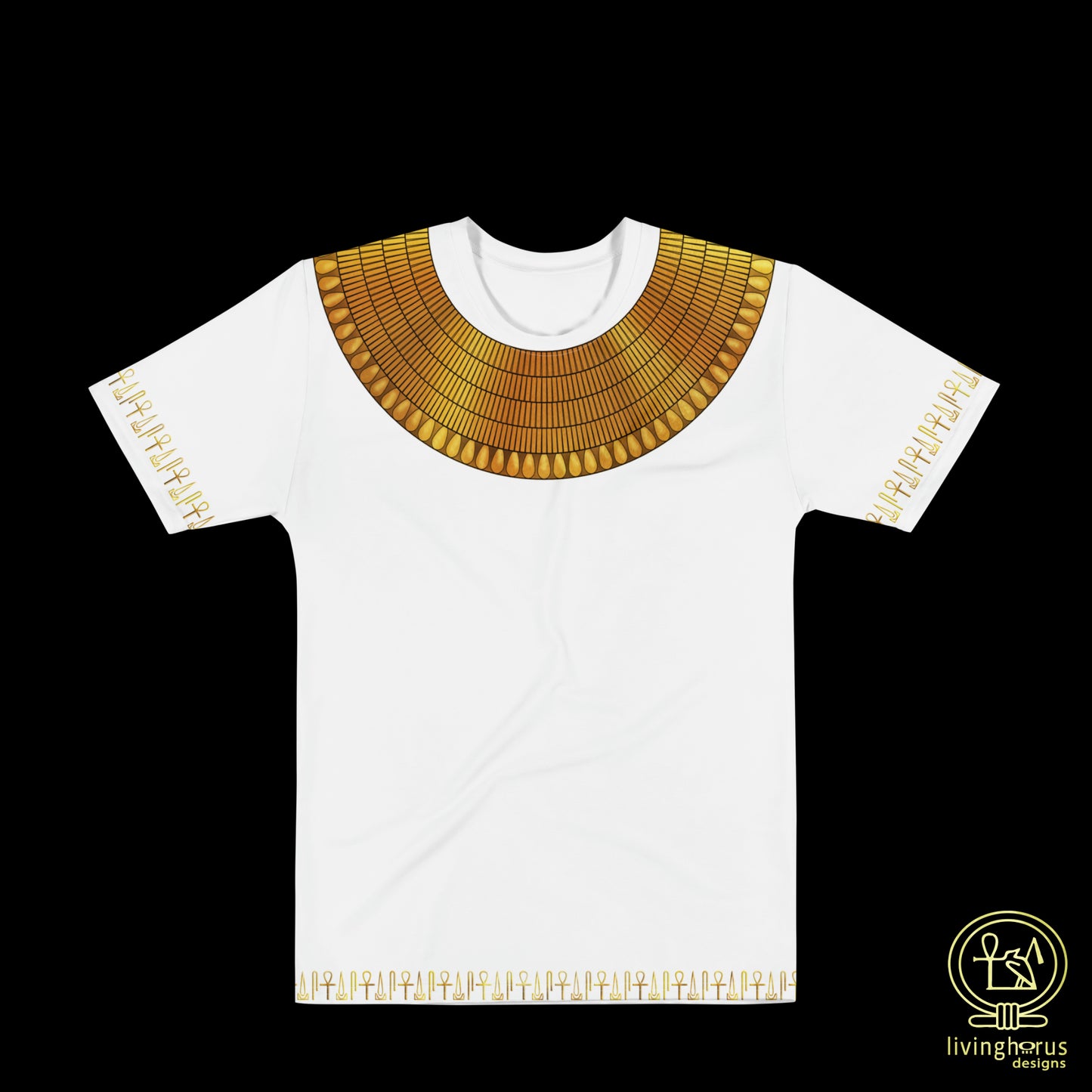 Egyptian Gold Usekh Collar T-Shirt - White