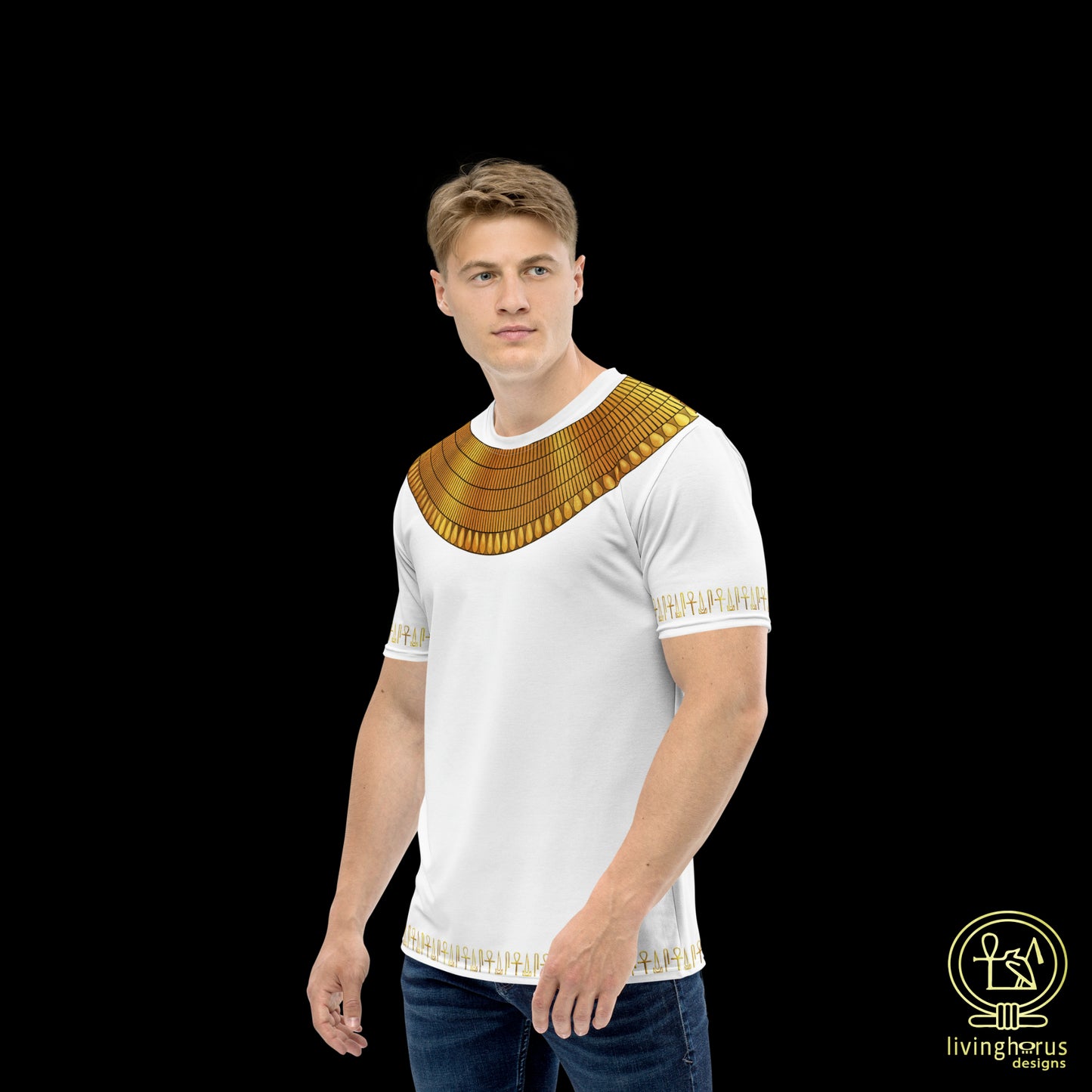 Egyptian Gold Usekh Collar T-Shirt - White