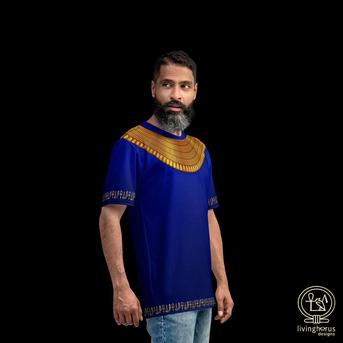 Egyptian Gold Usekh Collar T-Shirt - Royal Blue