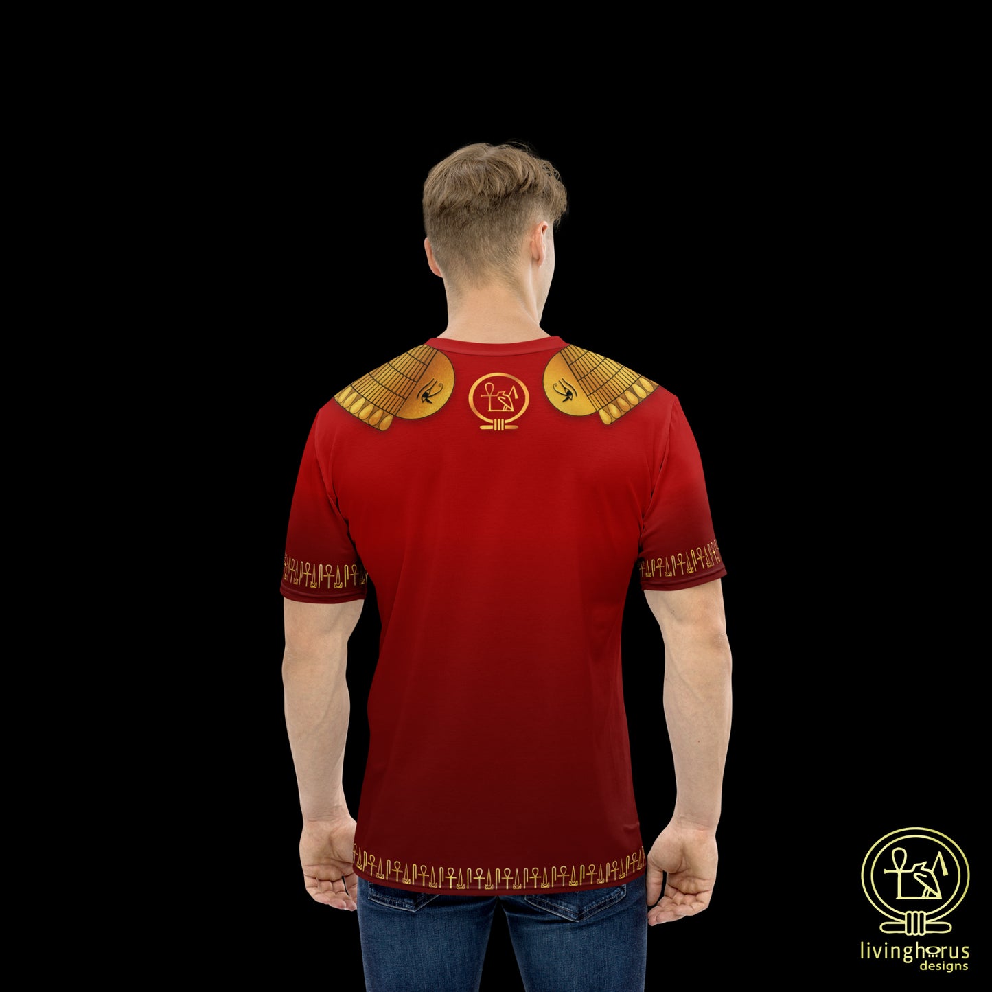 Egyptian Gold Usekh Collar T-shirt - Ruby Red