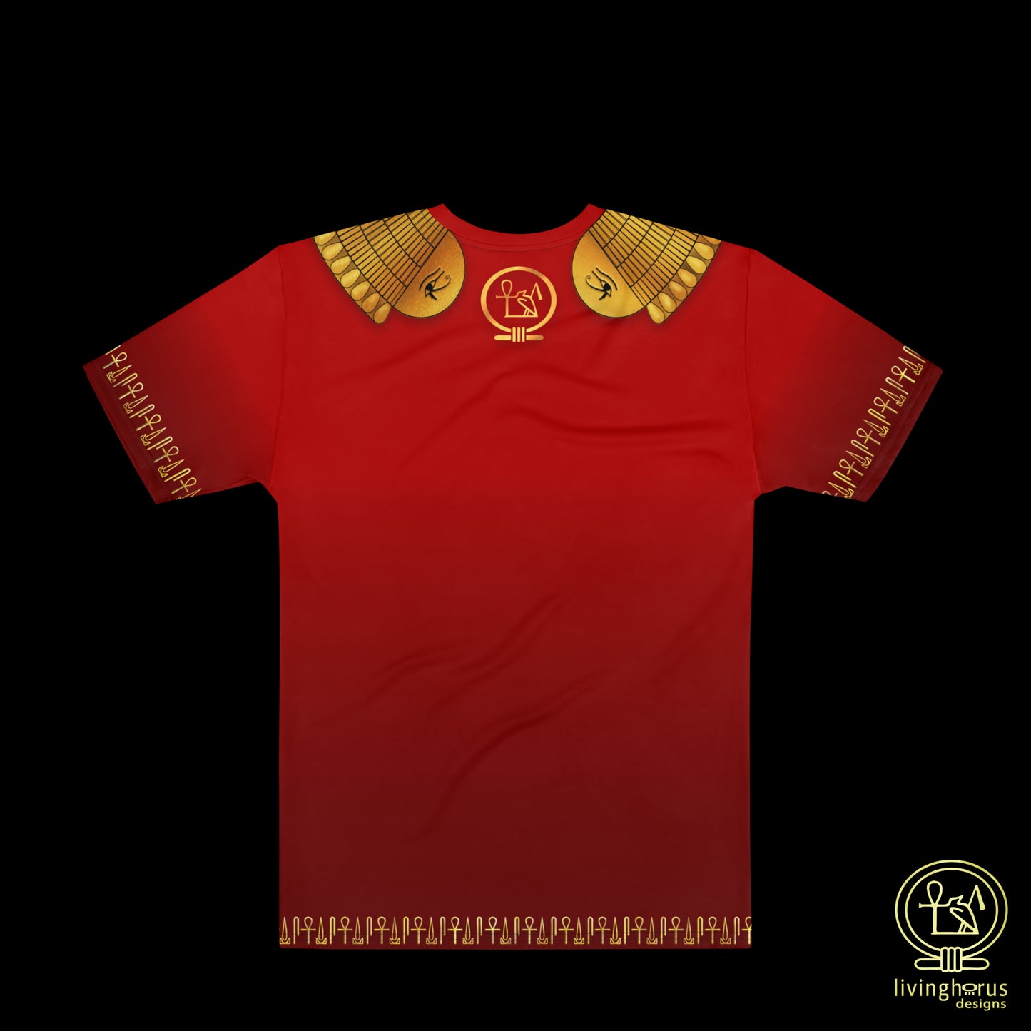 Egyptian Gold Usekh Collar T-shirt - Ruby Red