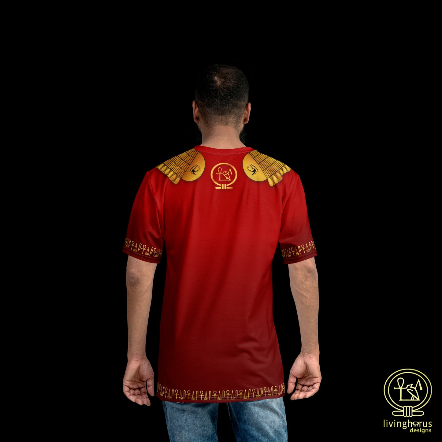 Egyptian Gold Usekh Collar T-shirt - Ruby Red