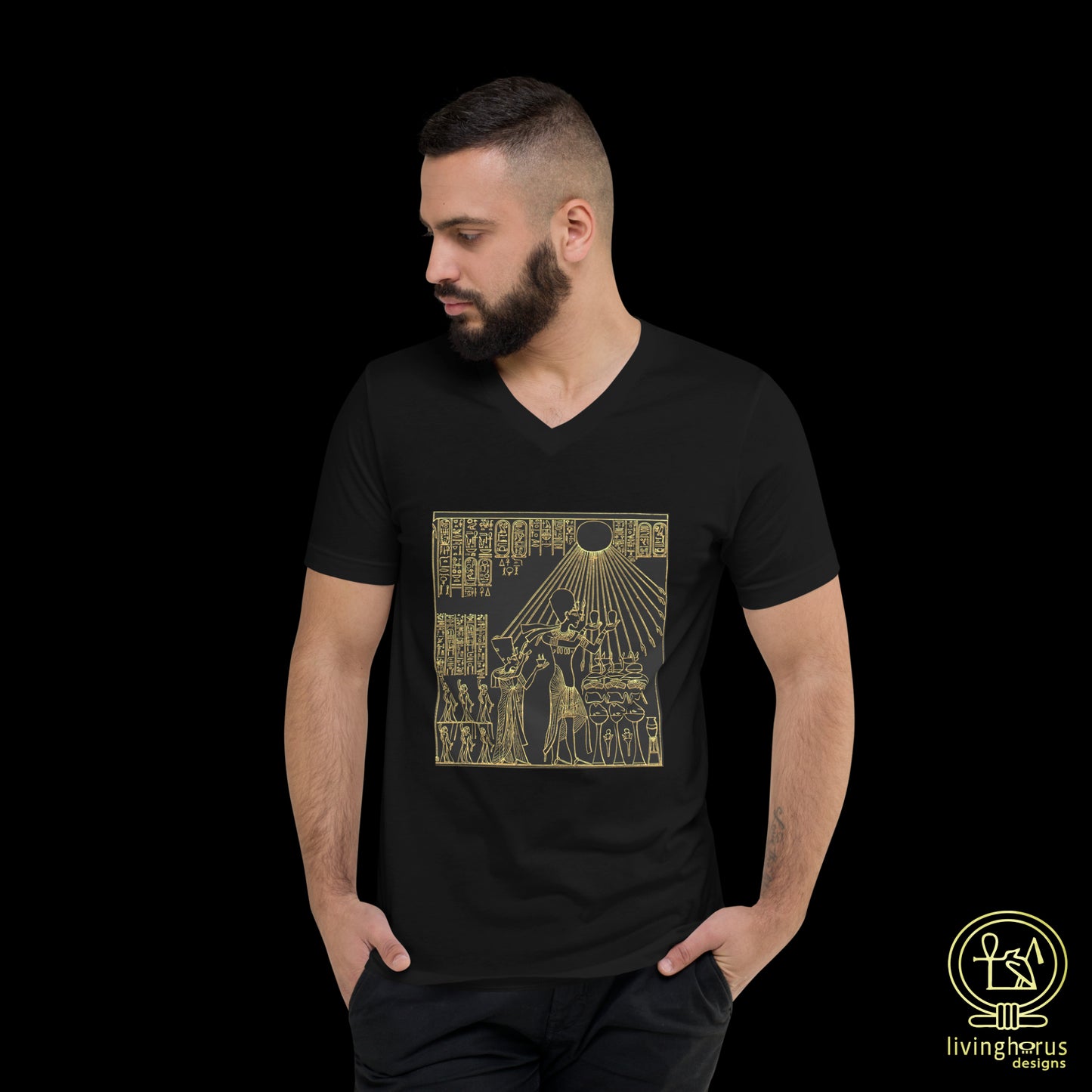 Egyptian Akhenaten & Nefertiti V-Neck T-Shirt