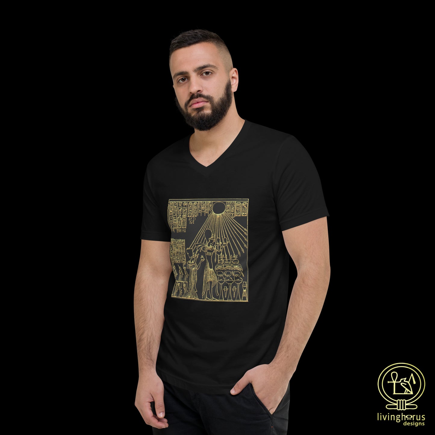 Egyptian Akhenaten & Nefertiti V-Neck T-Shirt