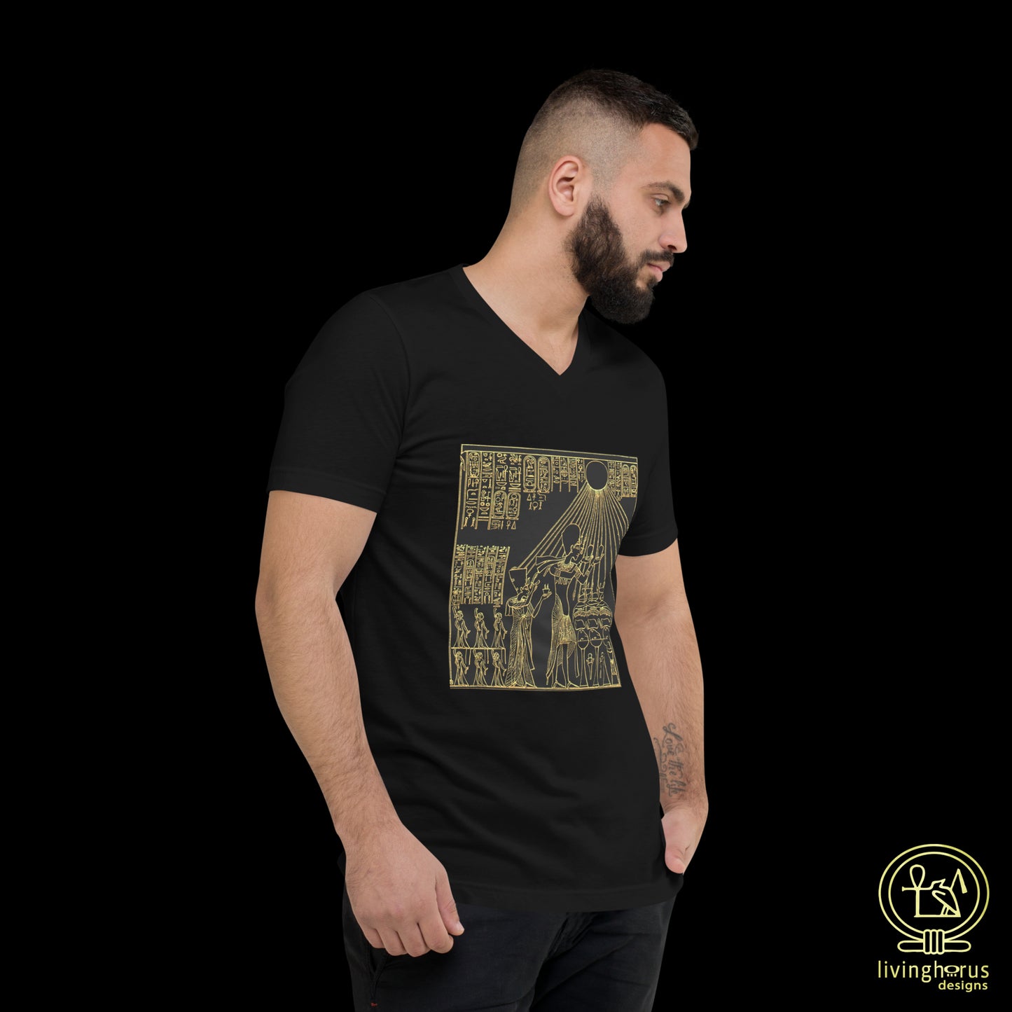 Egyptian Akhenaten & Nefertiti V-Neck T-Shirt