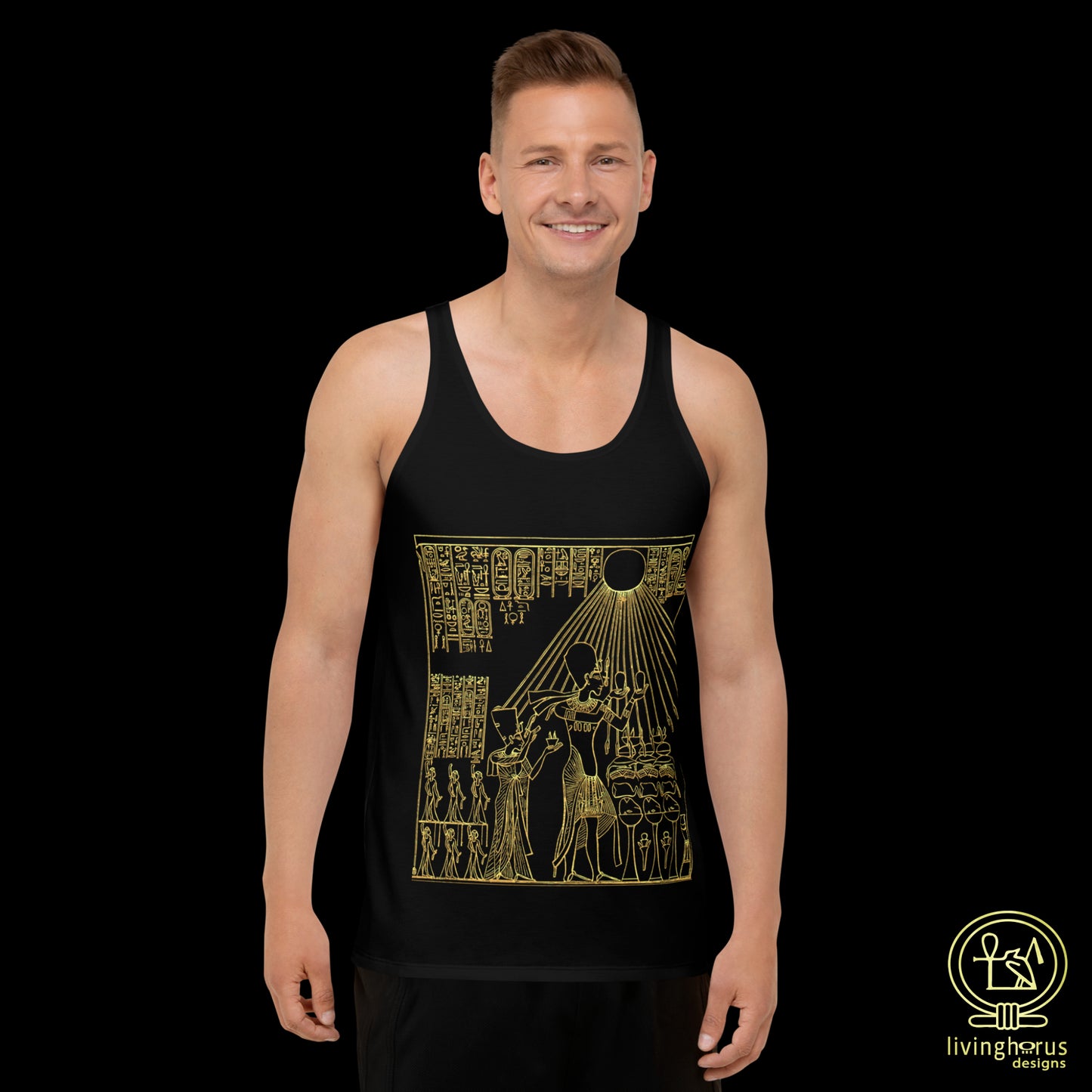 Egyptian Akhenaten & Nefertiti Tank Top - Black