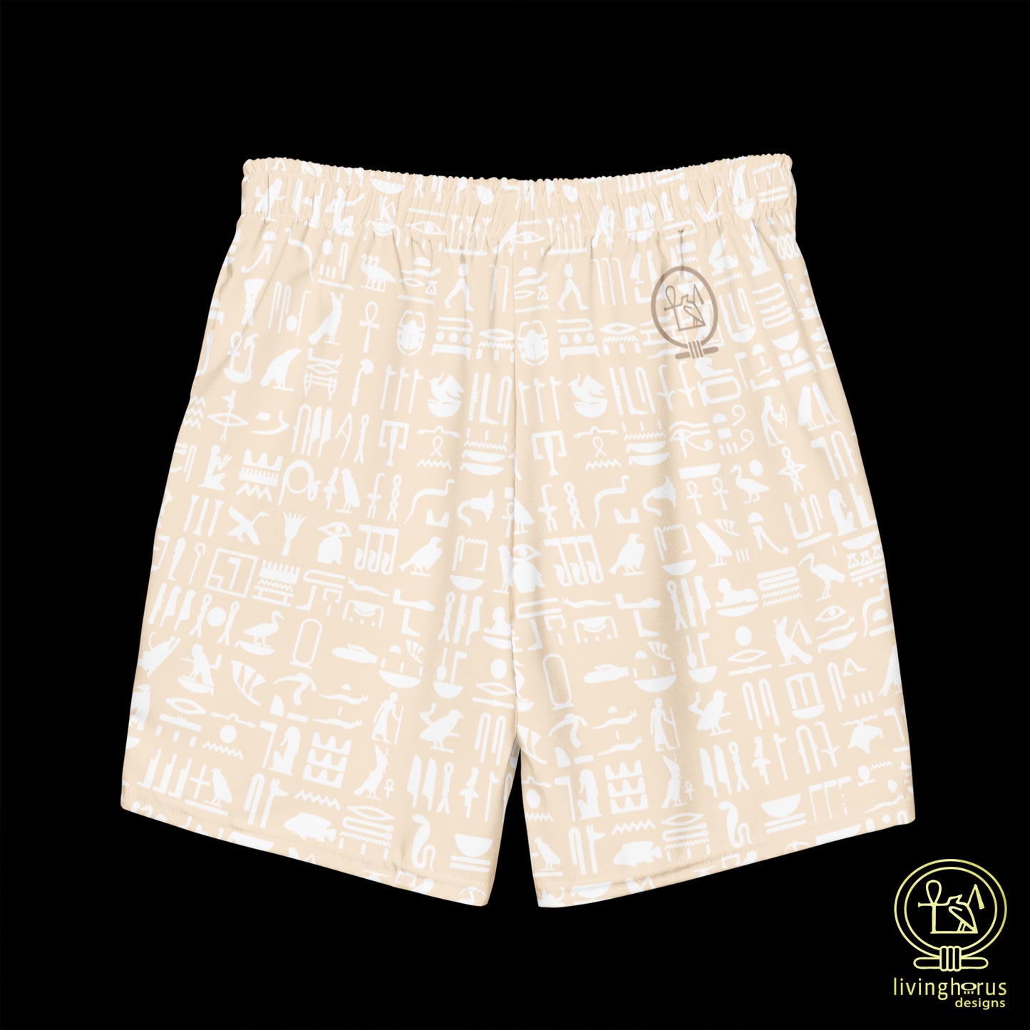 Egyptian Hieroglyph Swim Trunks - Beige