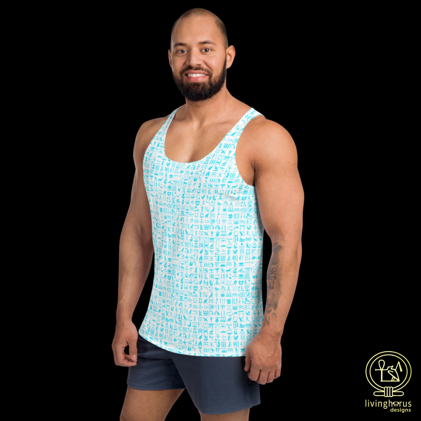 Light Blue Hieroglyph Tank Top