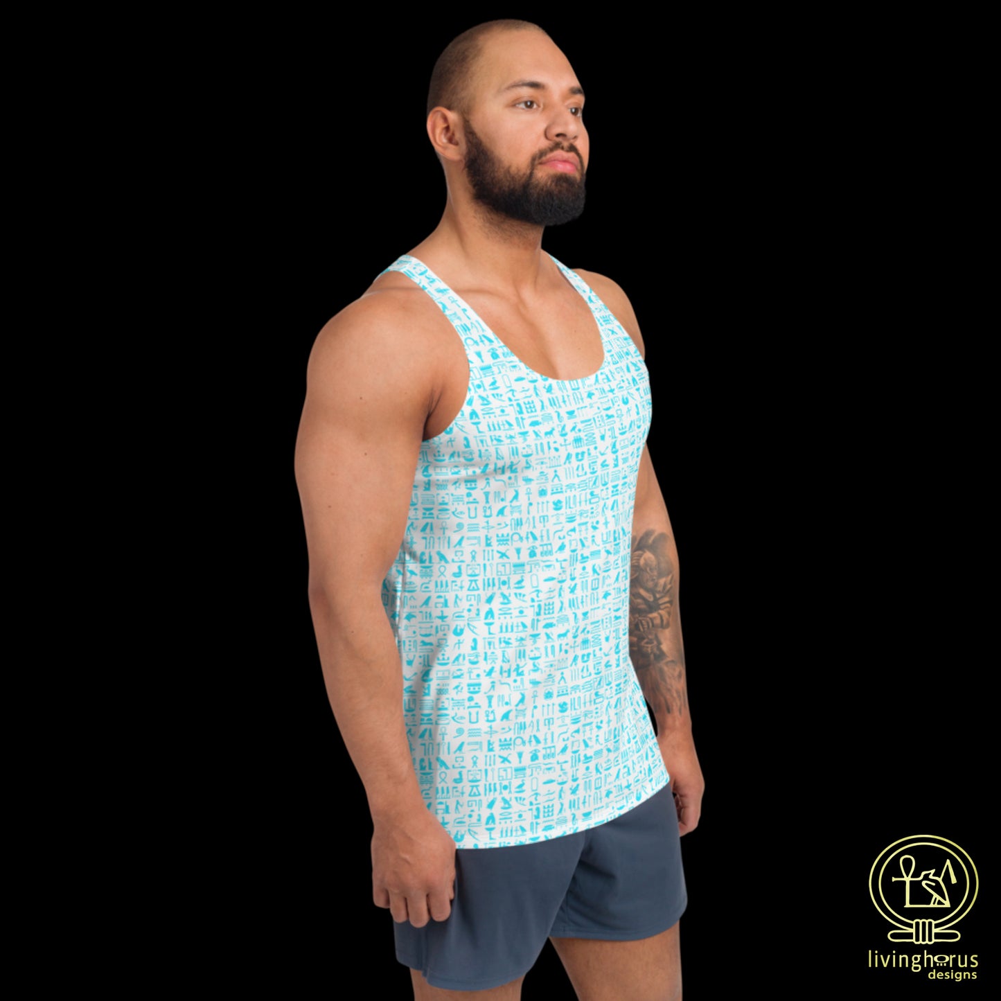Light Blue Hieroglyph Tank Top