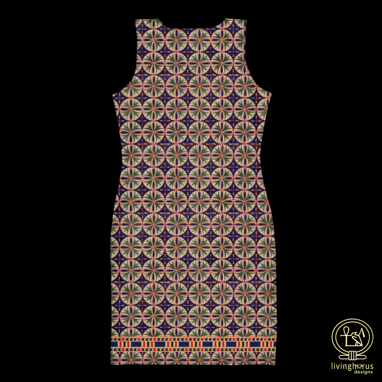 Egyptian Blue/Green Floral Bodycon dress