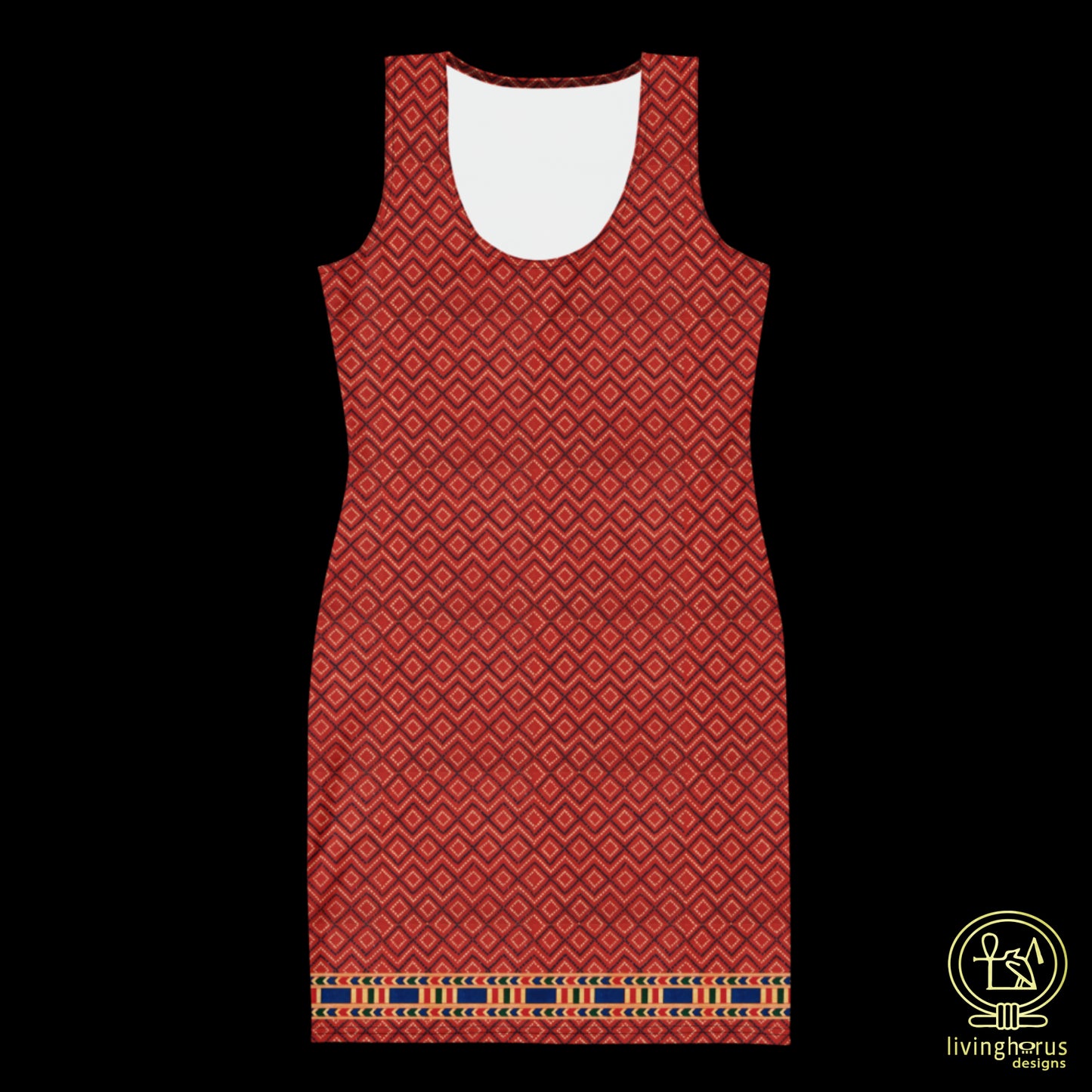 Egyptian Terracotta Pattern Bodycon dress