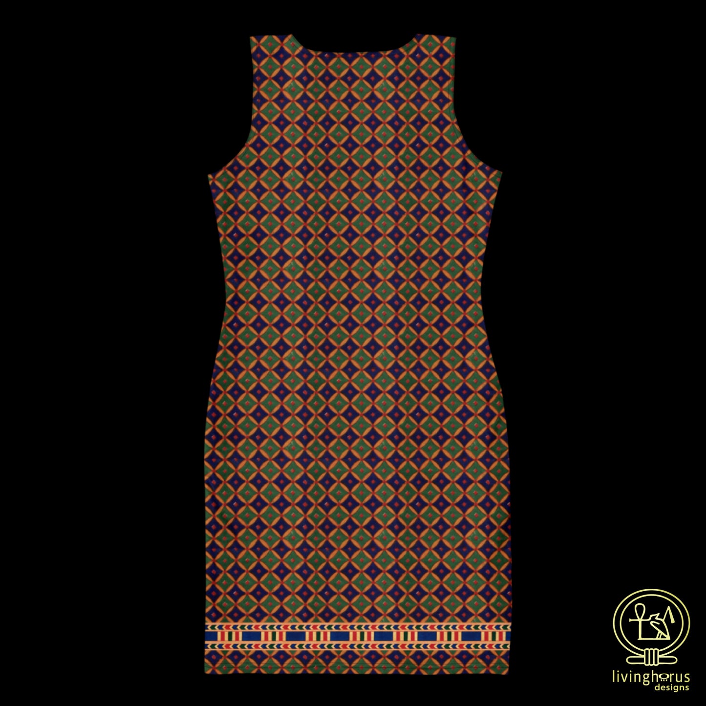 Egyptian Blue/Green Diamond Bodycon Dress