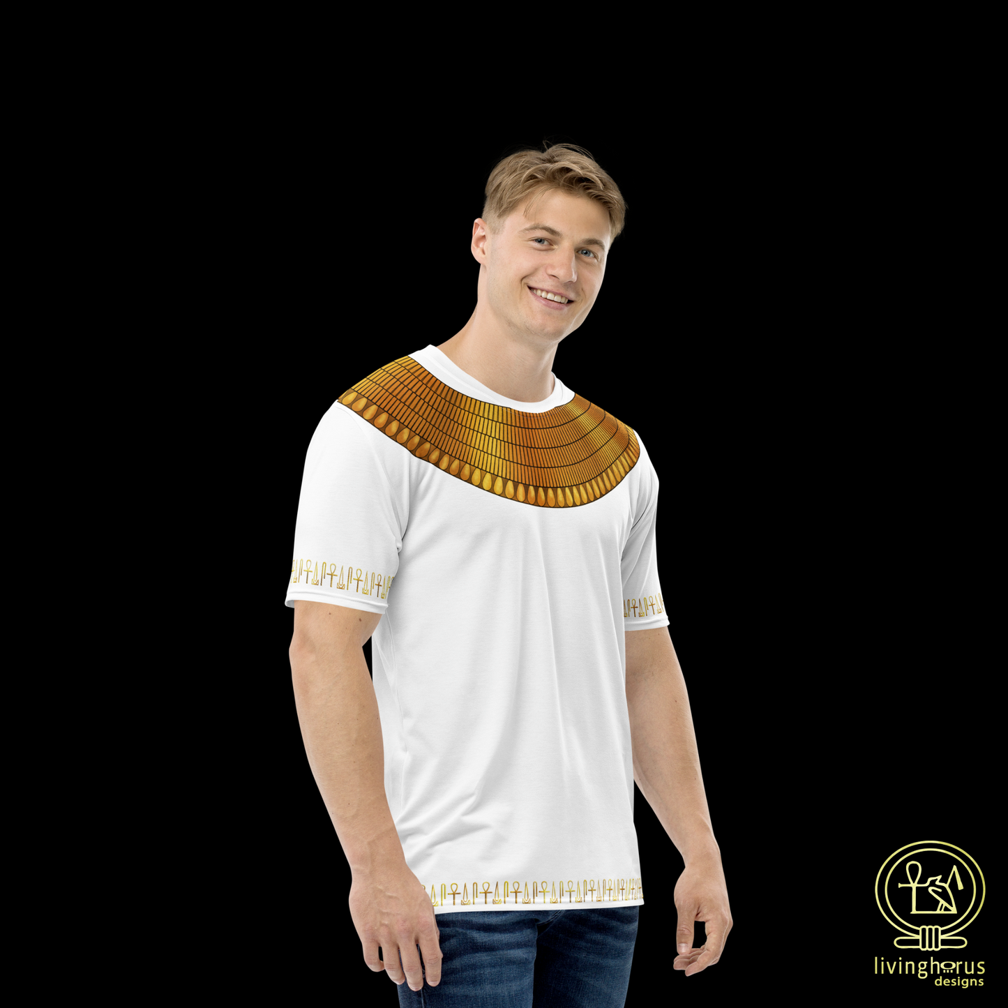 Egyptian Gold Usekh Collar T-Shirt - White