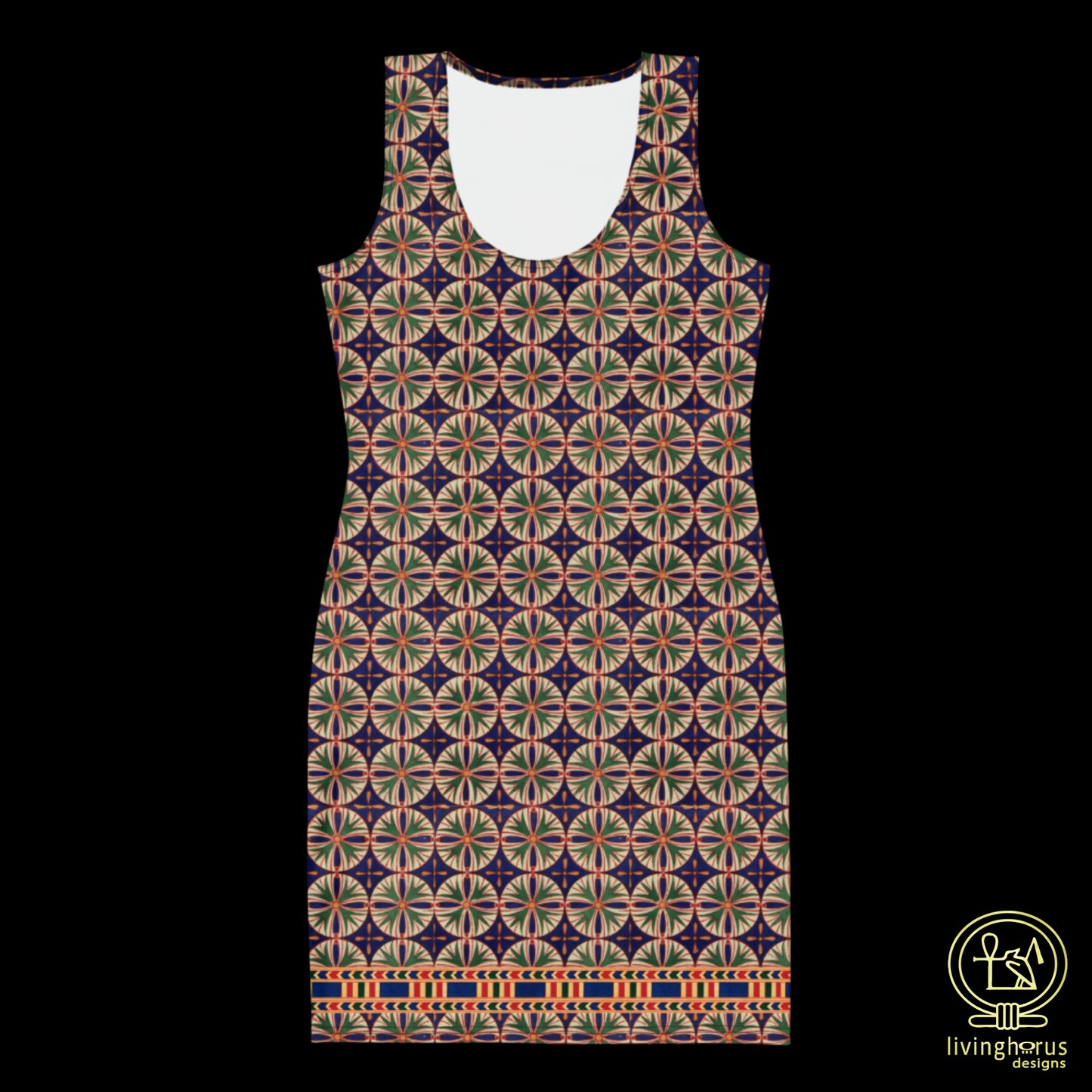 Egyptian Blue/Green Floral Bodycon dress
