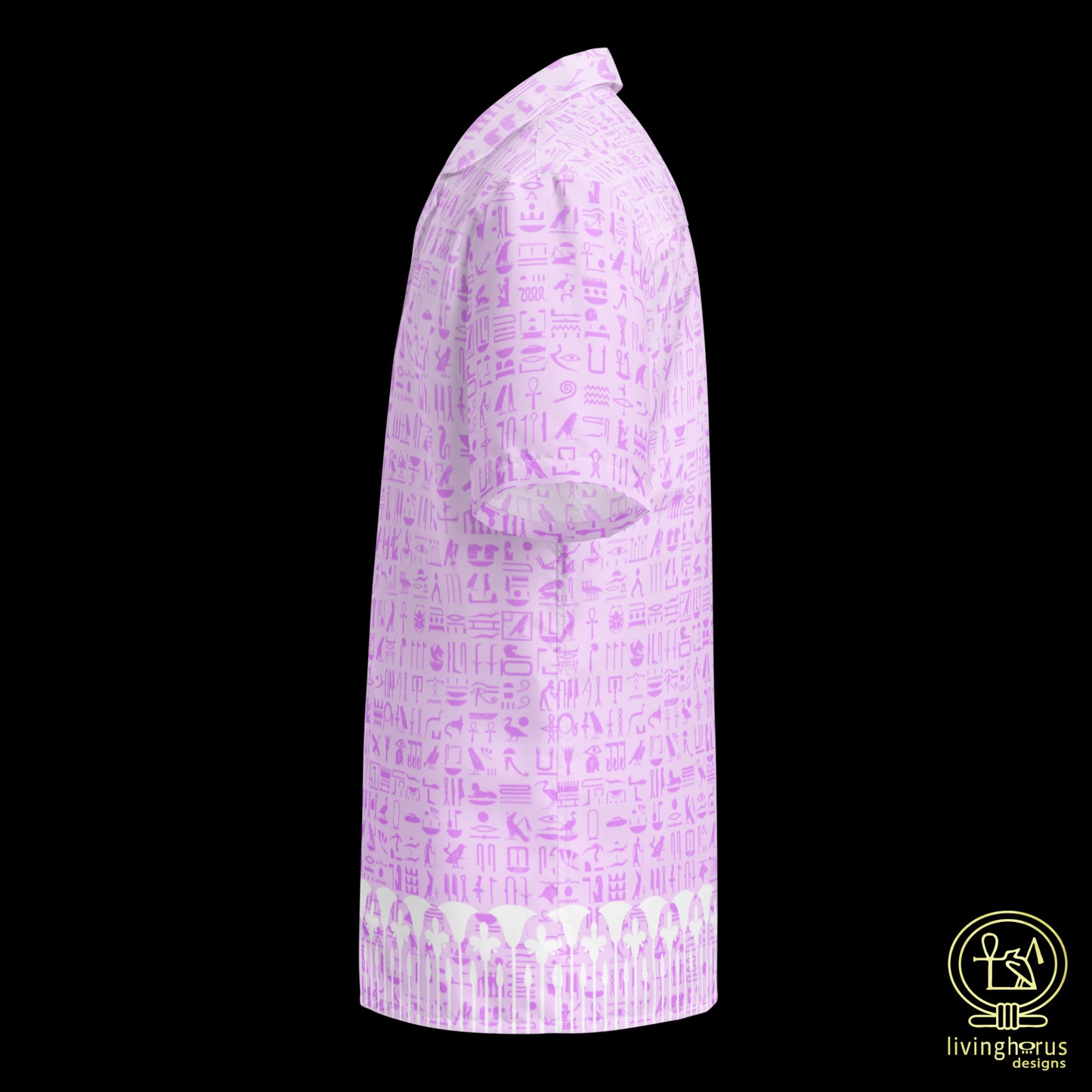 Pink Egyptian Hieroglyphic Hawaiian Shirt
