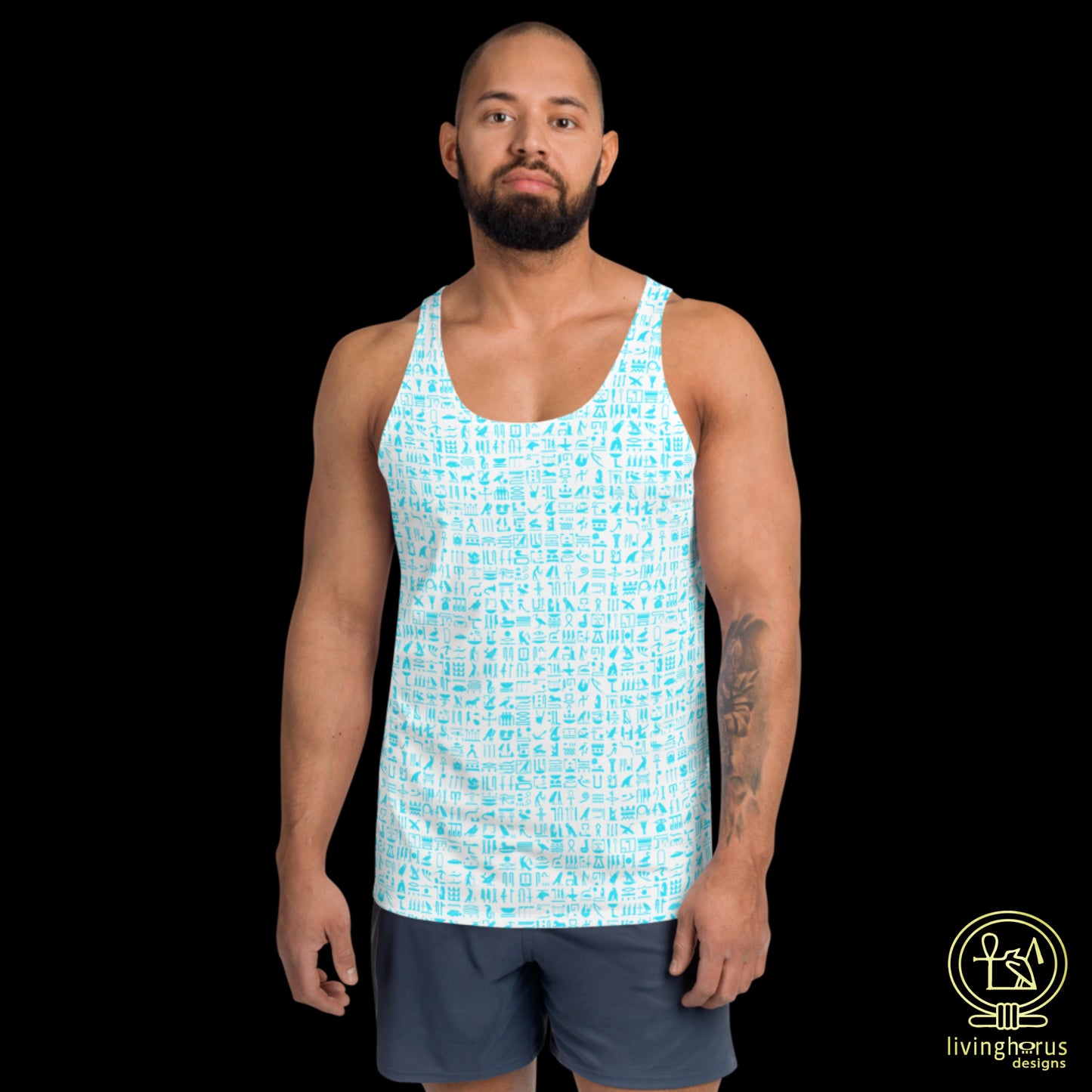 Light Blue Hieroglyph Tank Top