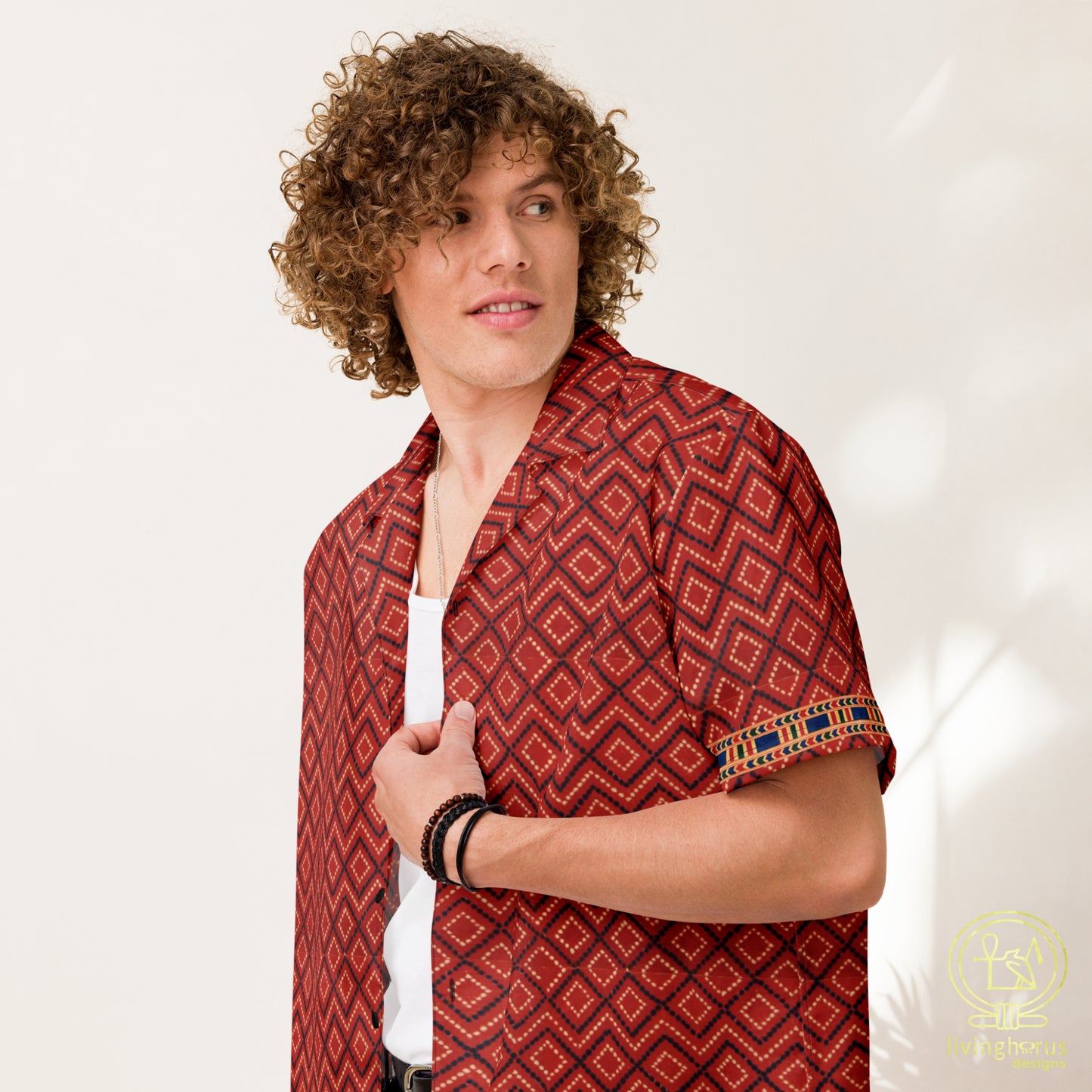 Egyptian Terracotta Hawaiian Shirt