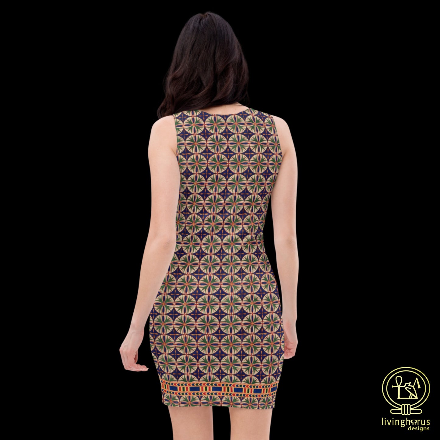 Egyptian Blue/Green Floral Bodycon dress