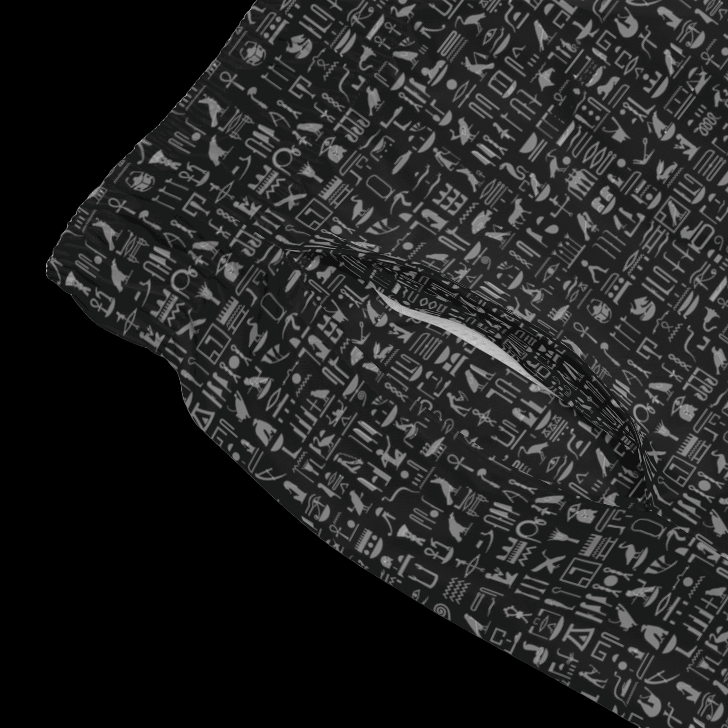Egyptian Hieroglyph Swim Trunks, Swimmers, Bathers, Board Shorts - Black
