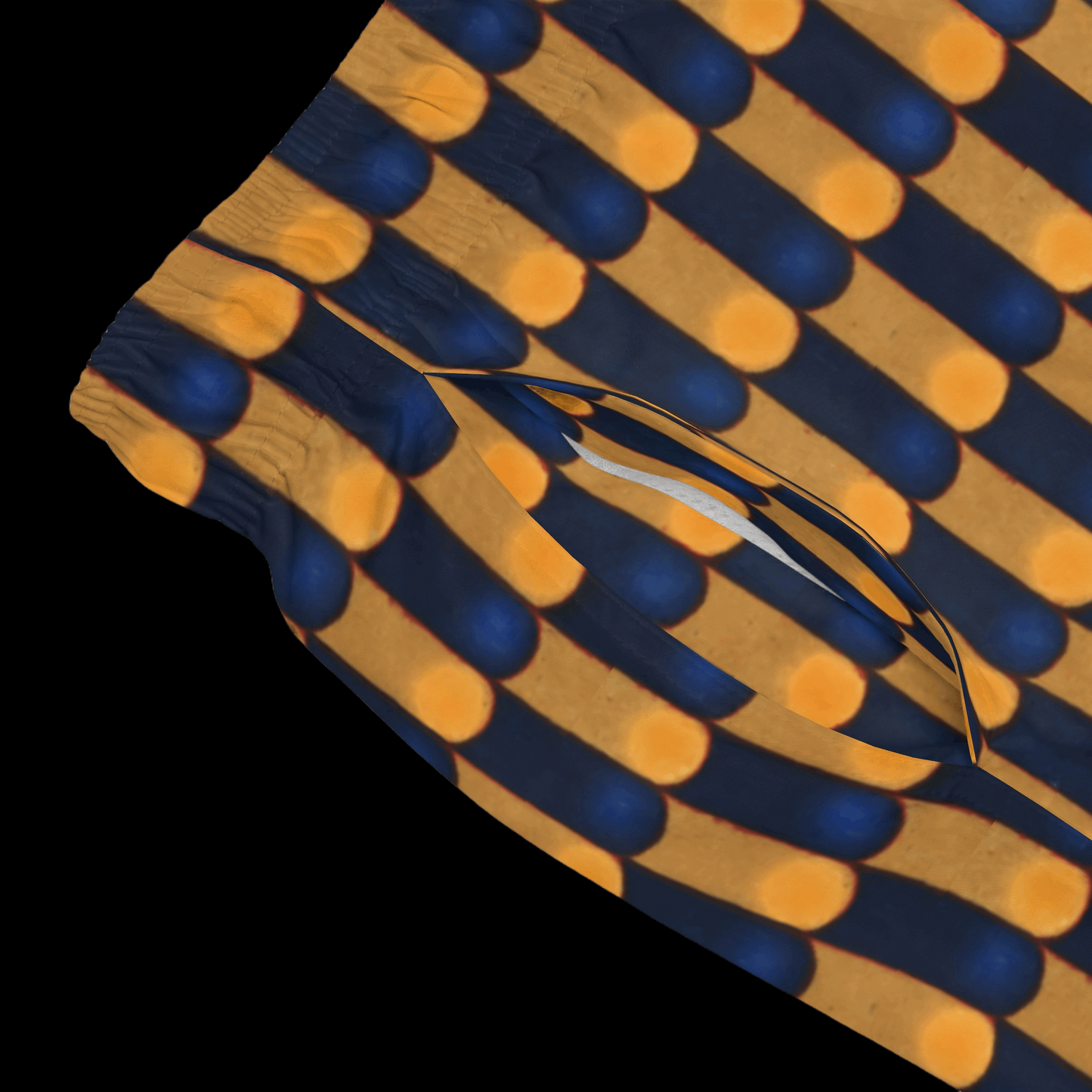 Egyptian Blue & Gold Scalemail Swim Trunks, Swimmers, Bathers, Board Shorts