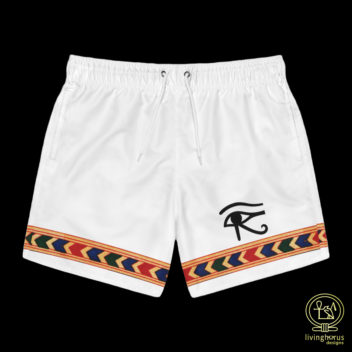 Eye of Horus Swim Trunks - White