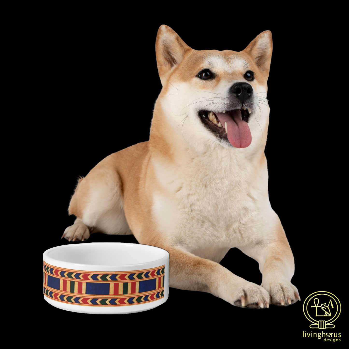 Egyptian Rishi Pattern Pet Bowl